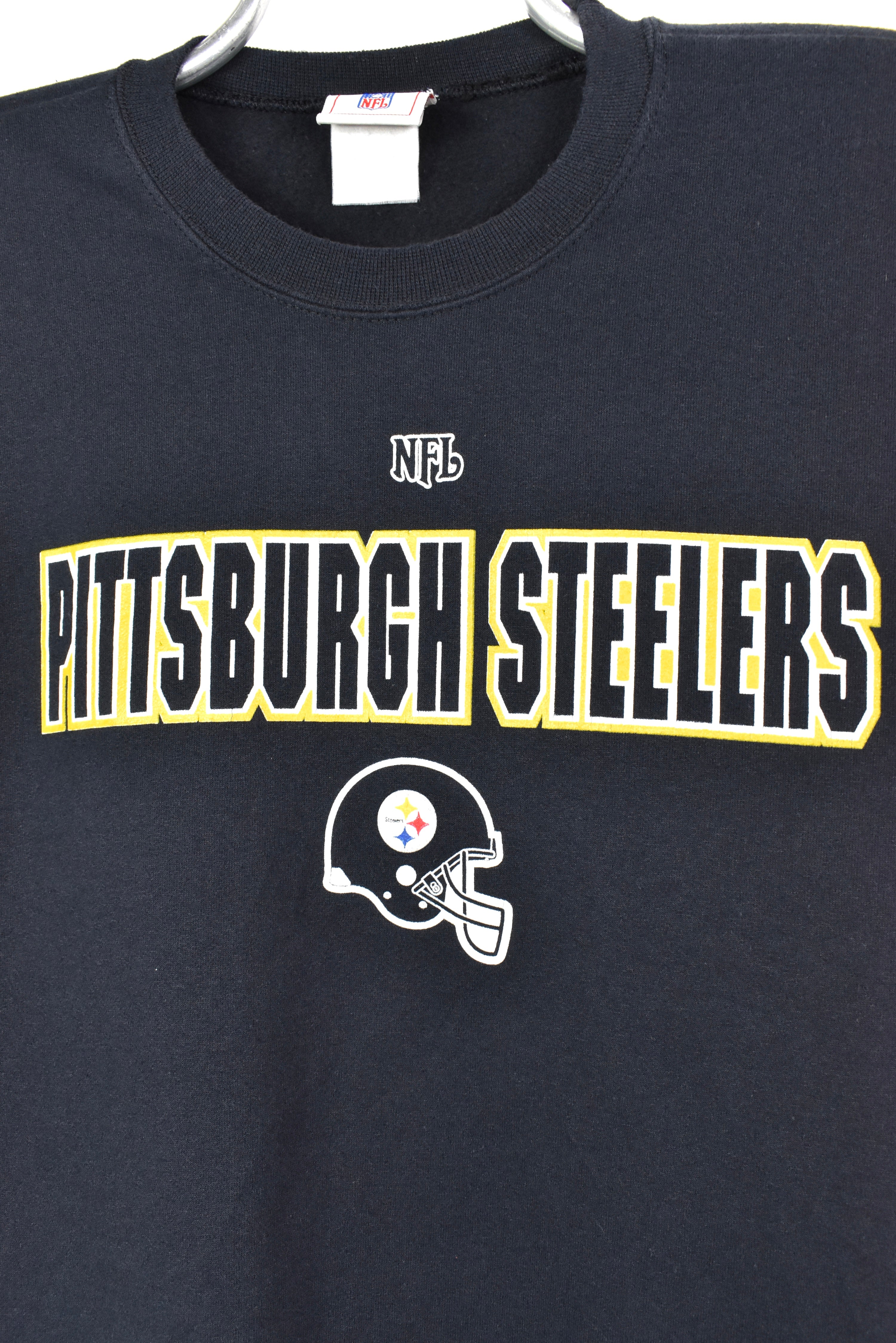 VINTAGE NFL PITTSBURGH STEELERS BLACK SWEATSHIRT | LARGE PRO SPORT