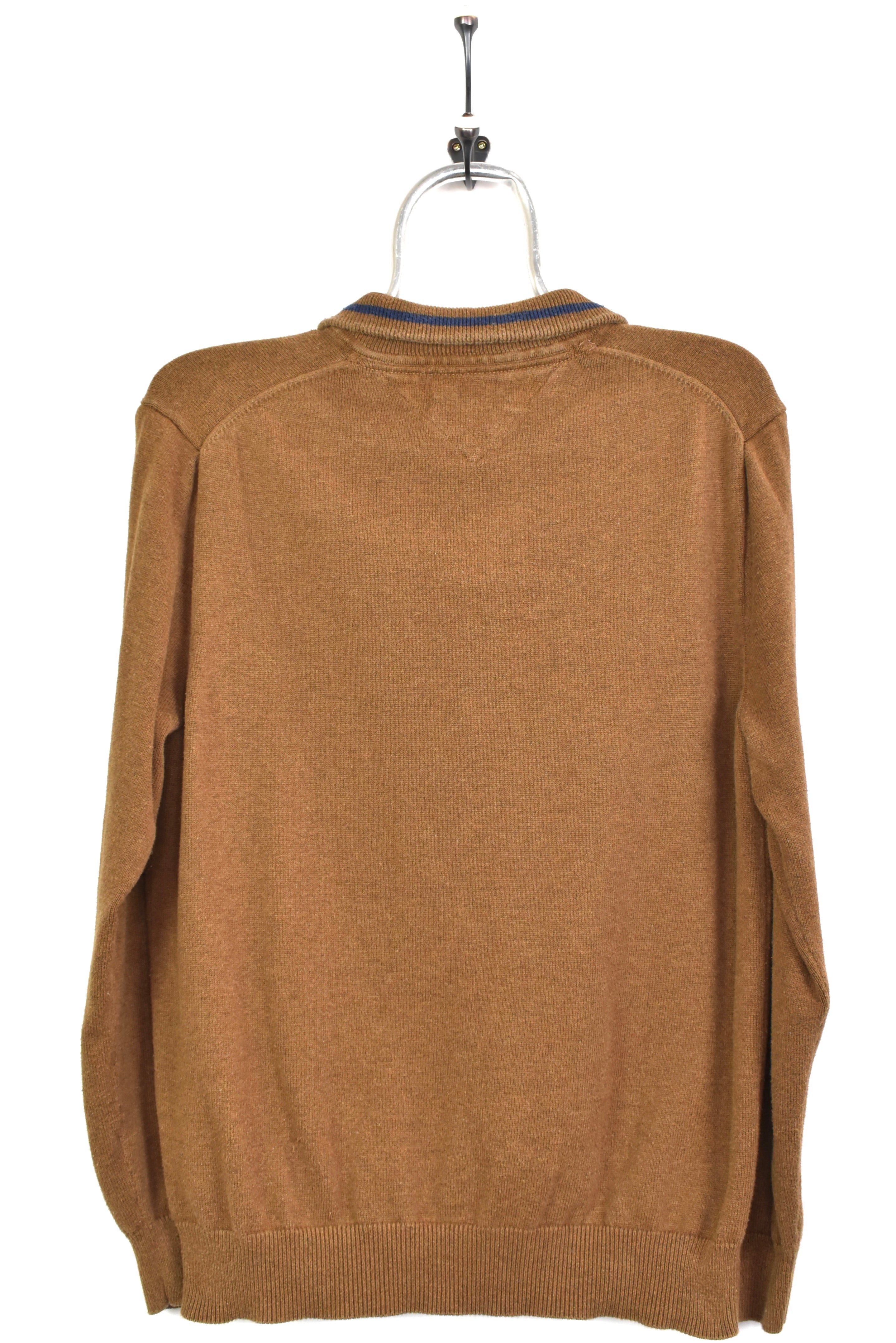 Vintage Tommy Hilfiger embroidered 1/4 zip brown sweatshirt | Medium TOMMY HILFIGER