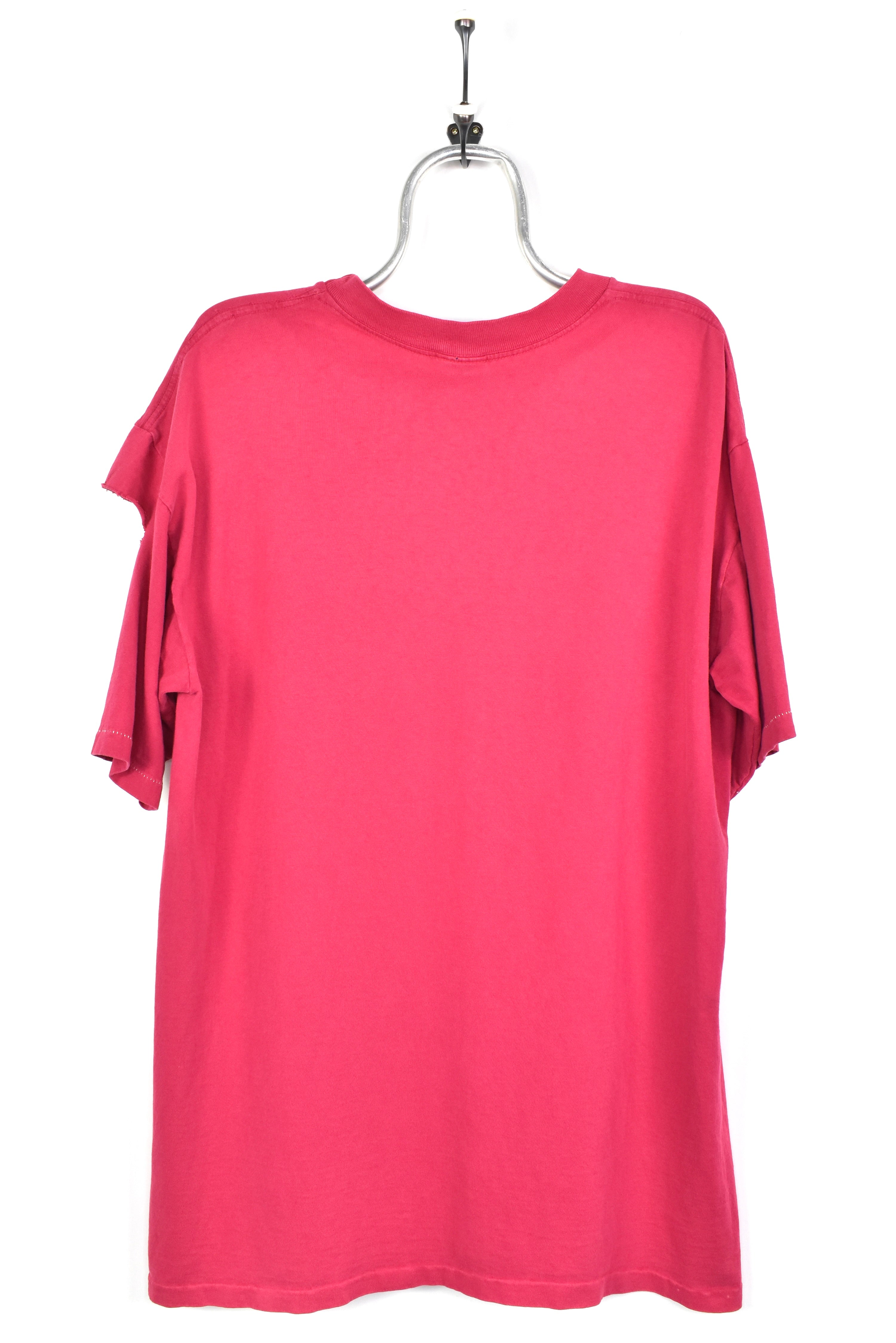 VINTAGE UMBRO EMBROIDERED BURGUNDY T-SHIRT | XL UMBRO