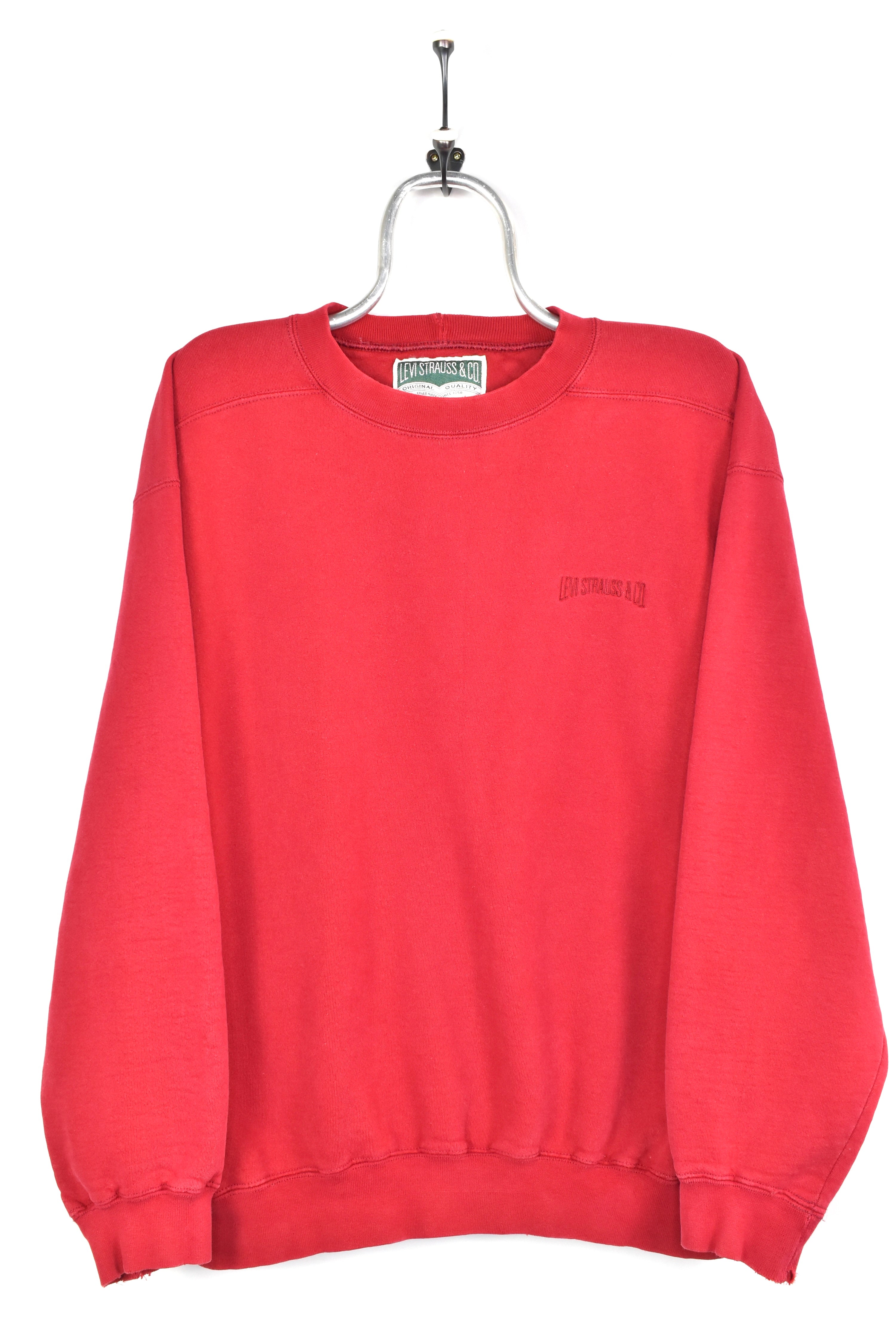 VINTAGE LEVI'S EMBROIDERED RED SWEATSHIRT | LARGE LEVIS