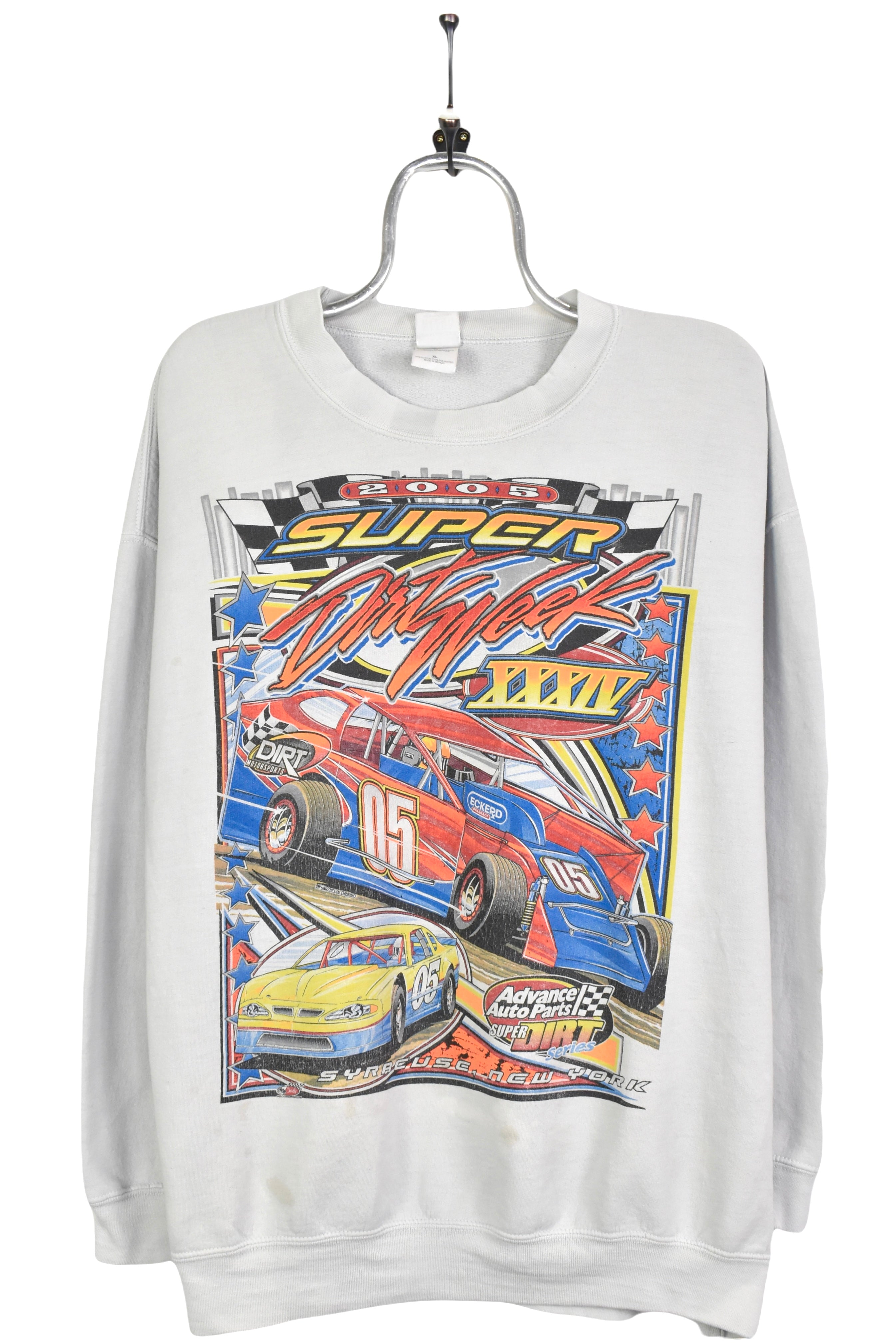 Vintage Super Dirt Series racing grey sweatshirt | XL NASCAR / RACING