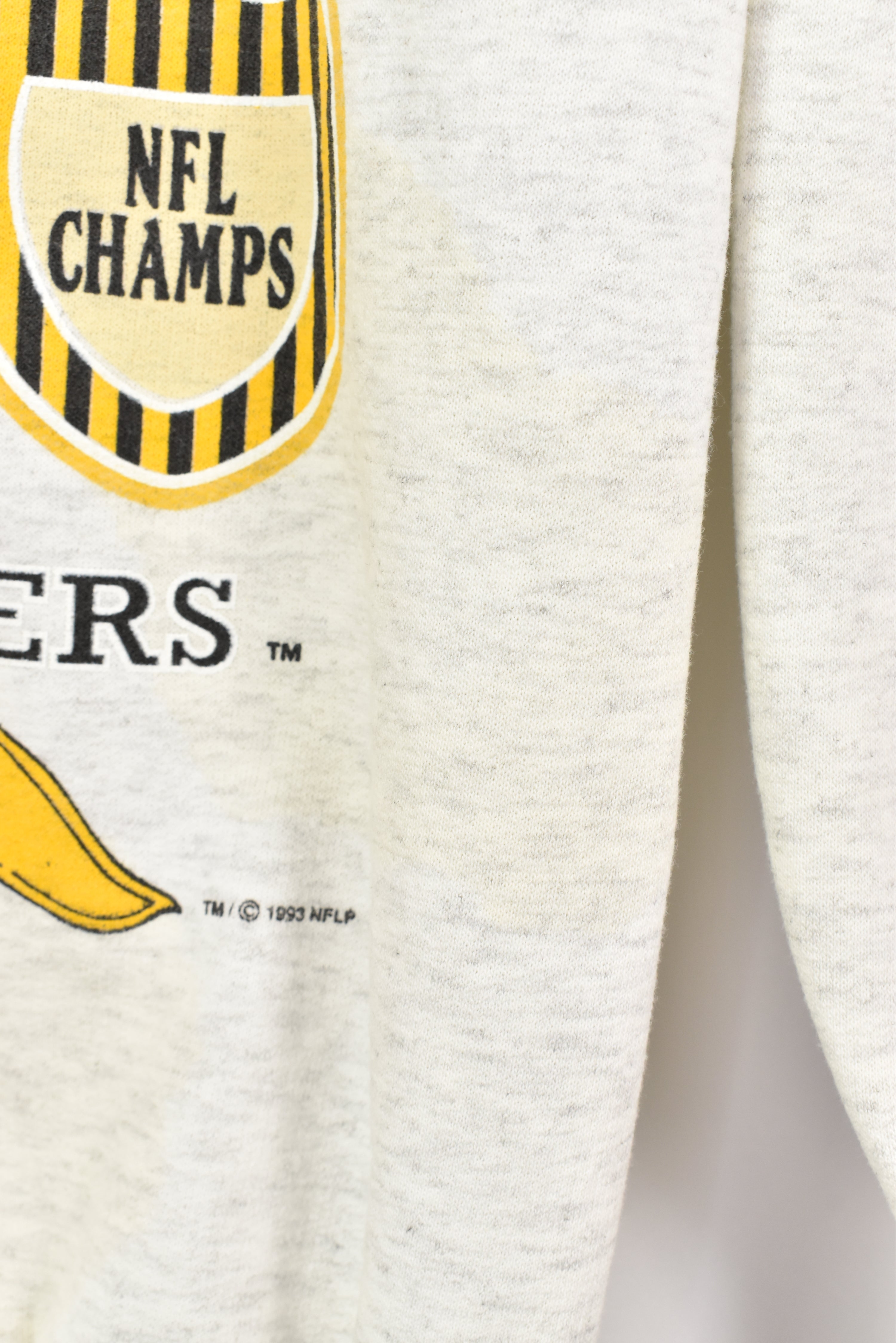 VINTAGE 1993 NFL PITTSBURGH STEELERS GREY SWEATSHIRT | LARGE PRO SPORT