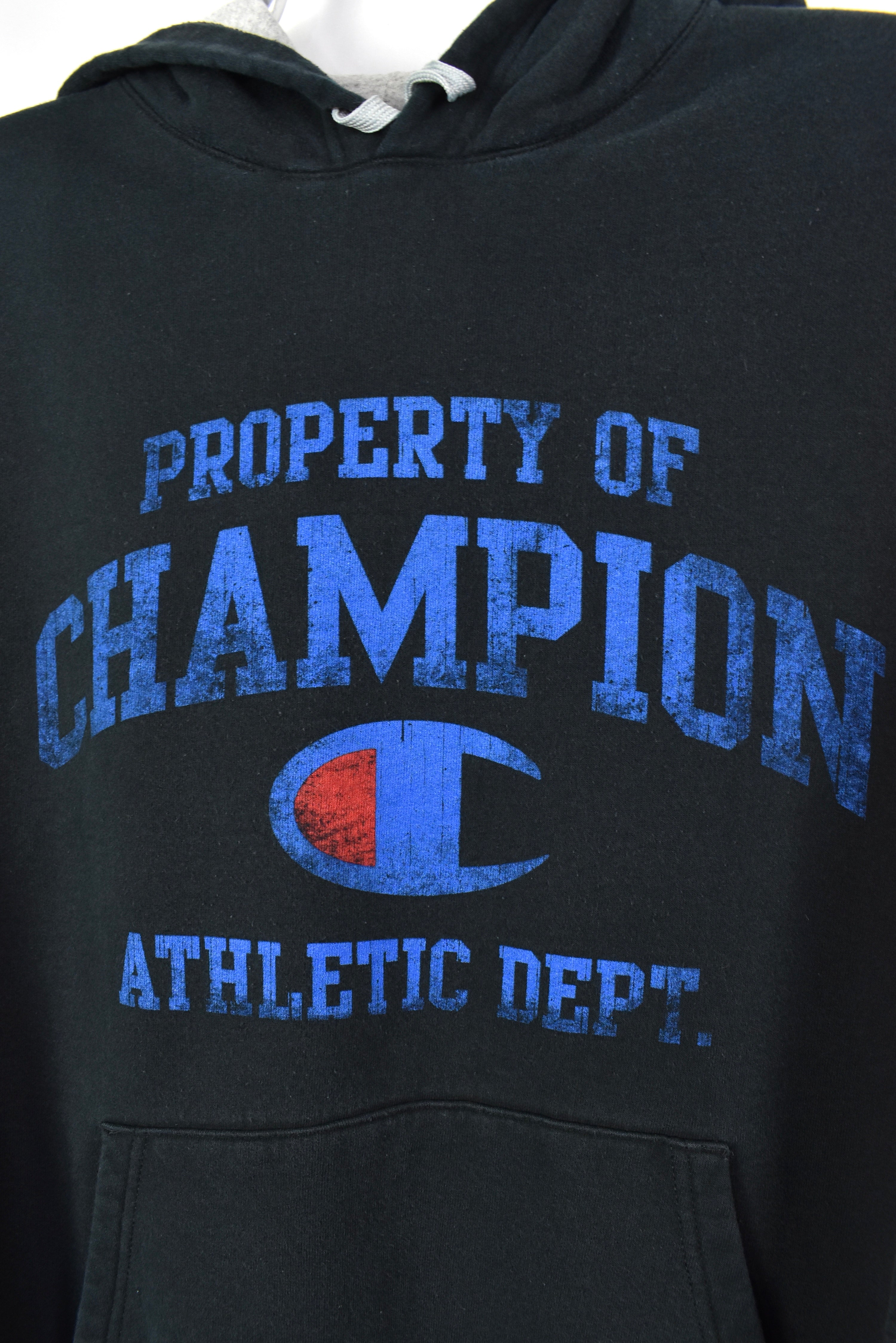 VINTAGE CHAMPION BLACK HOODIE | LARGE CHAMPION