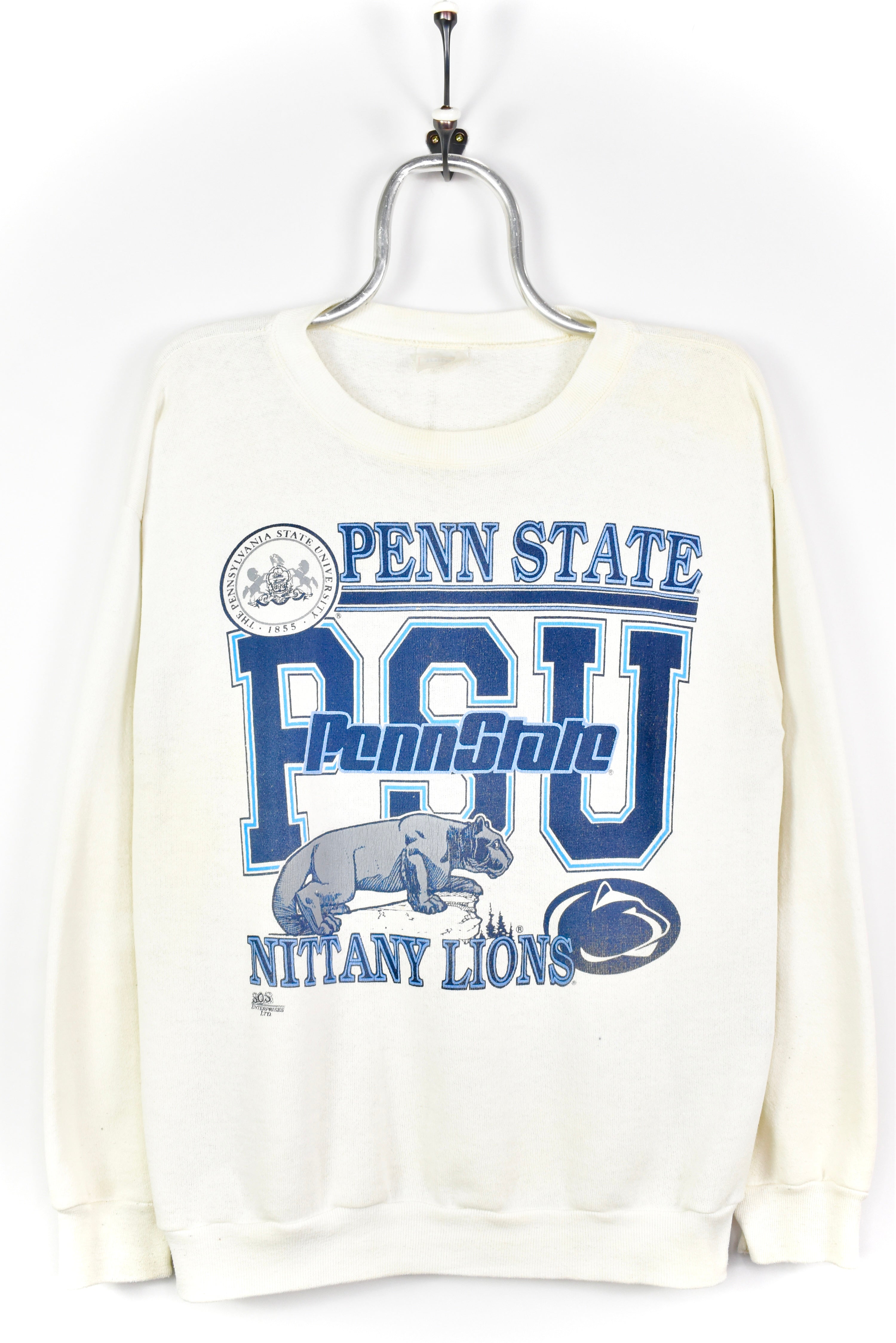VINTAGE PENN STATE UNIVERSITY WHITE SWEATSHIRT | LARGE COLLEGE