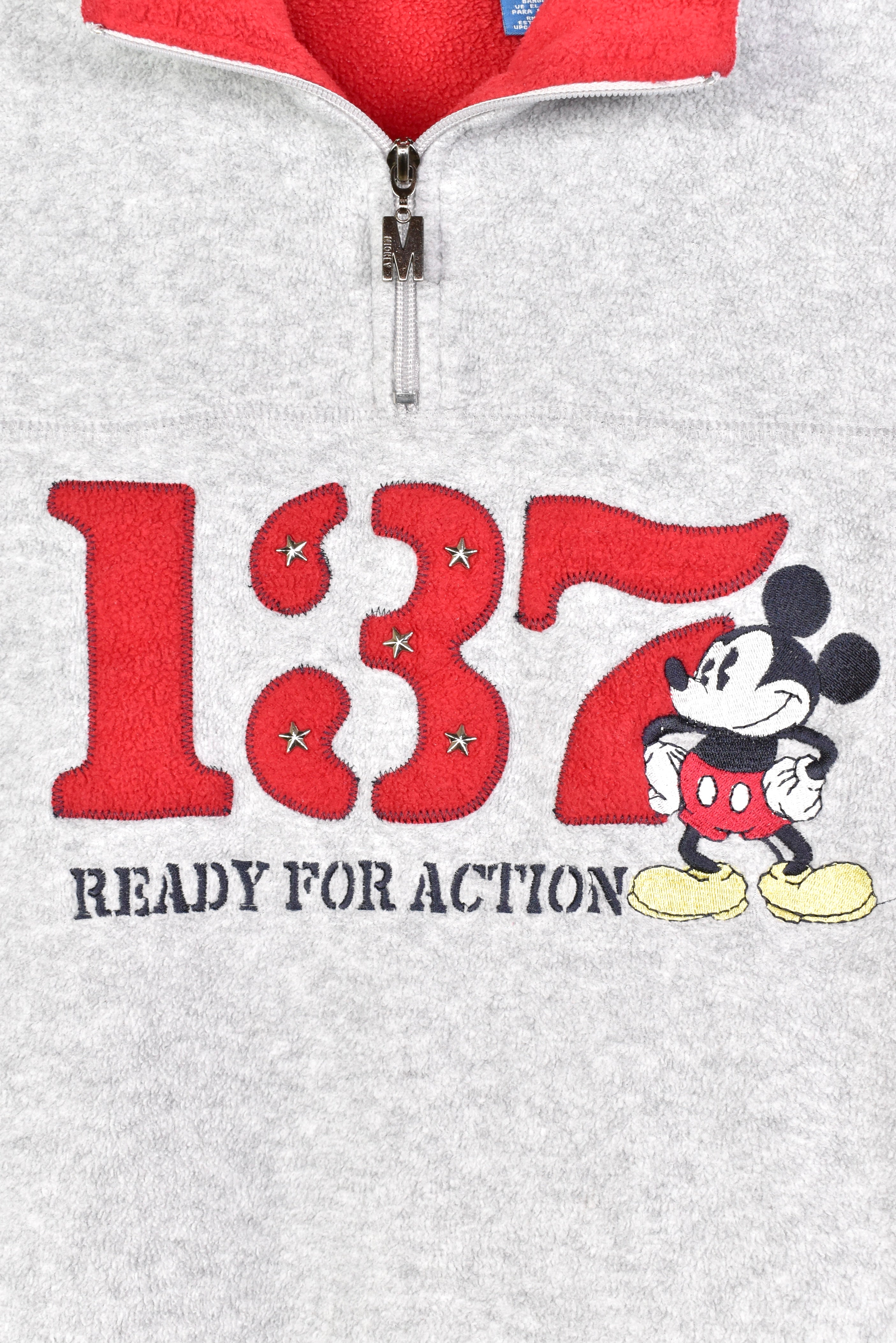 Vintage Disney Mickey Mouse embroidered 1/4 zip fleece | Large DISNEY / CARTOON
