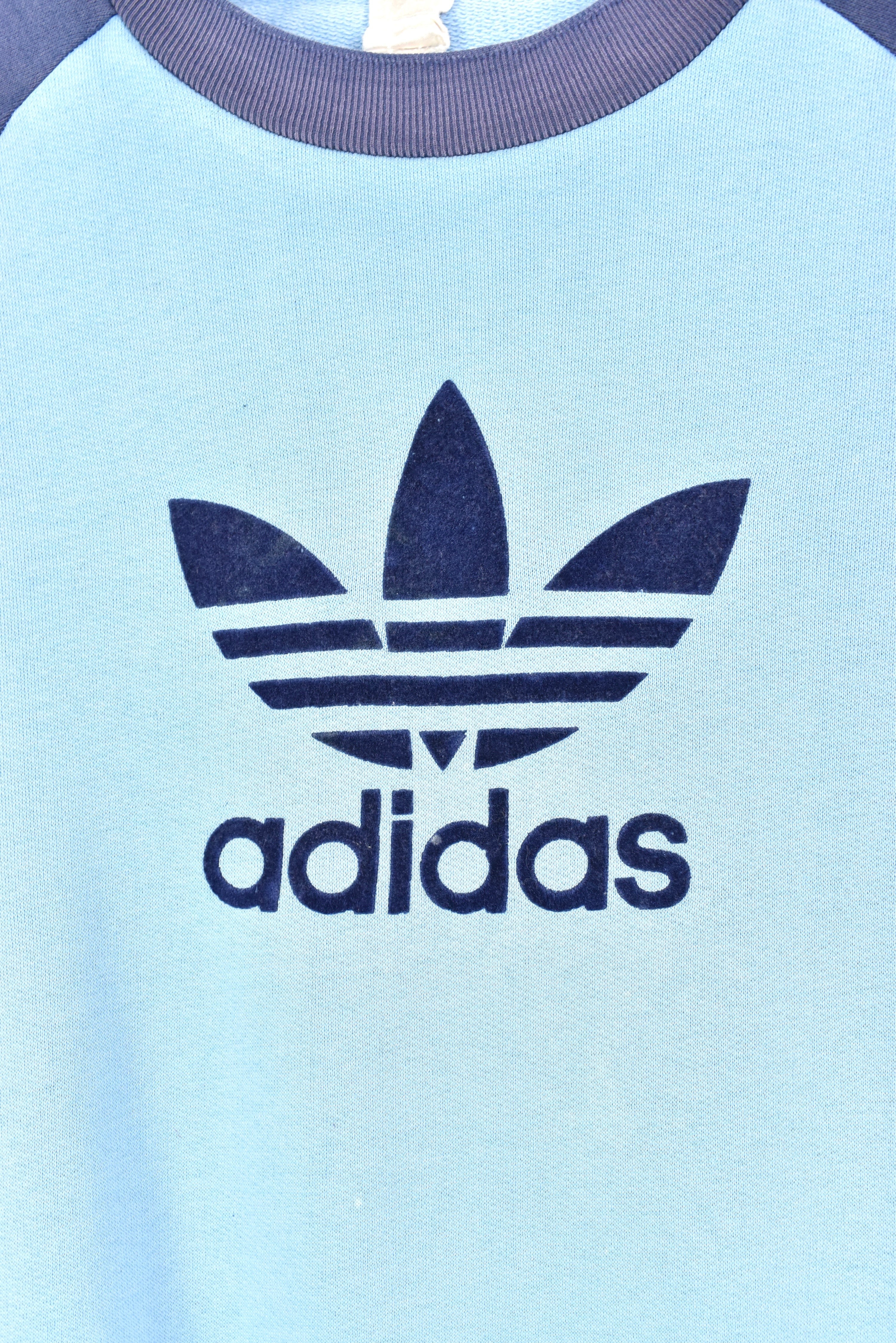 Vintage Adidas sweatshirt, blue graphic crewneck - AU Large ADIDAS