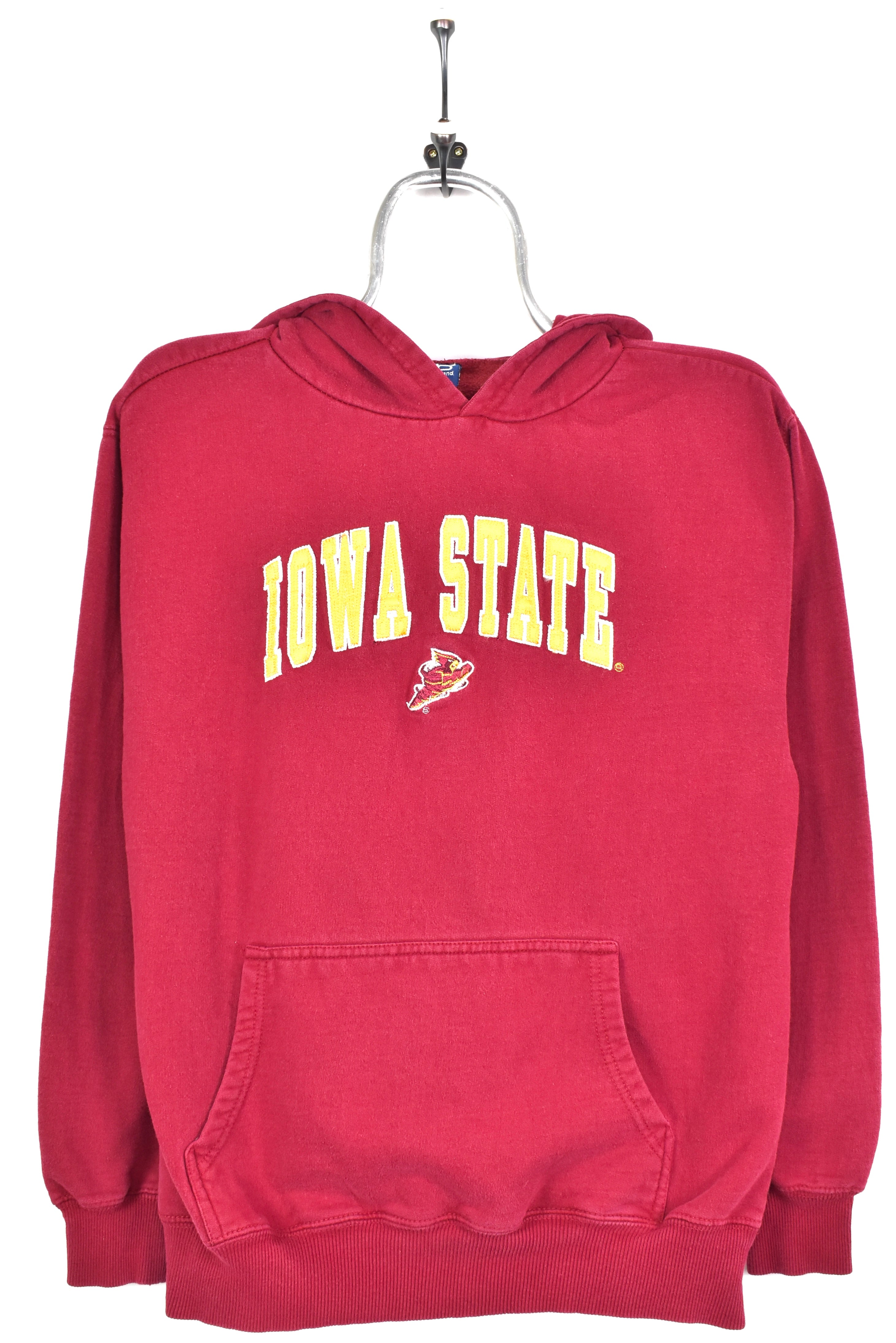 VINTAGE IOWA STATE UNIVERSITY EMBROIDERED BURGUNDY HOODIE | MEDIUM COLLEGE