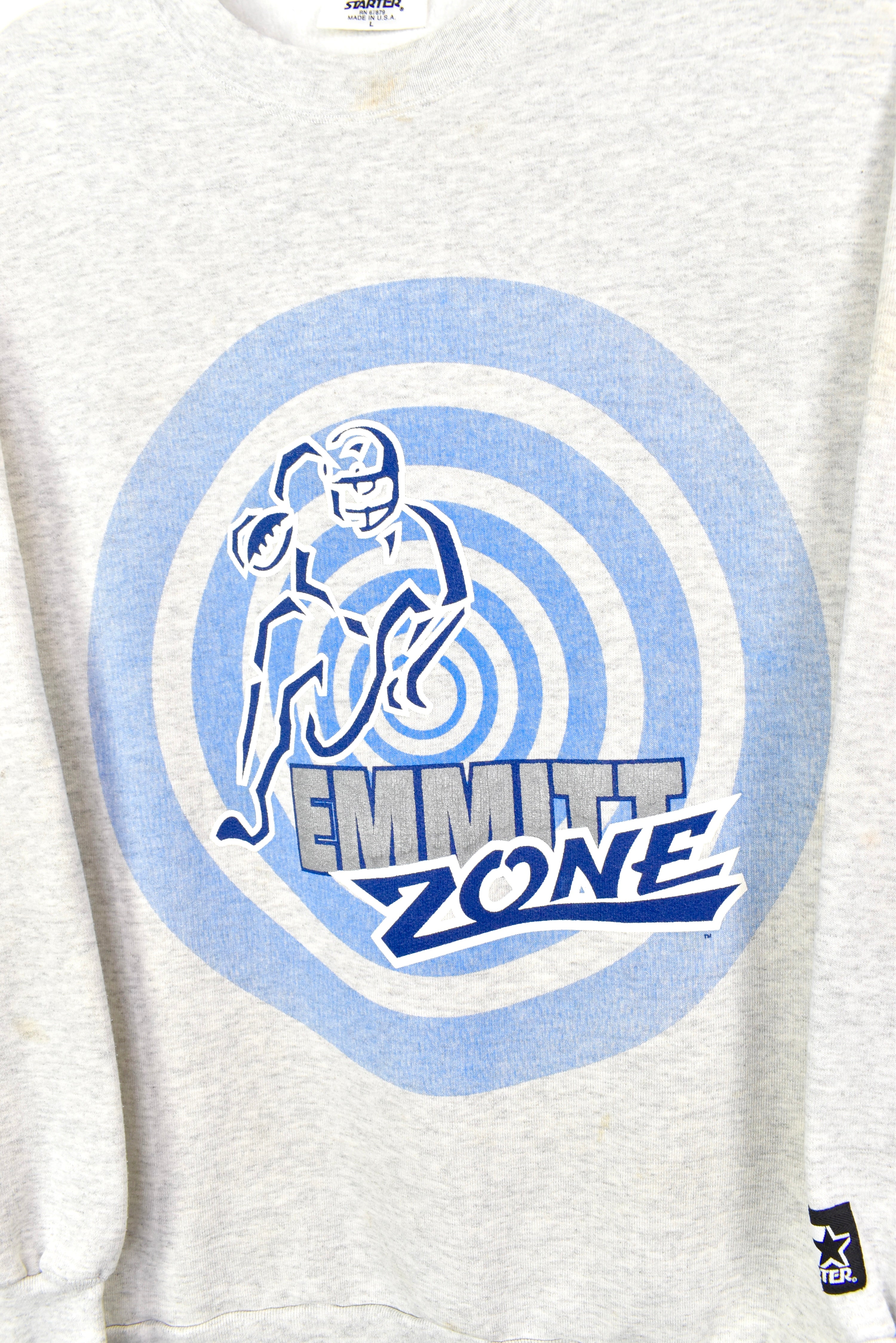 VINTAGE NFL EMMITT SMITH GREY SWEATSHIRT | LARGE PRO SPORT
