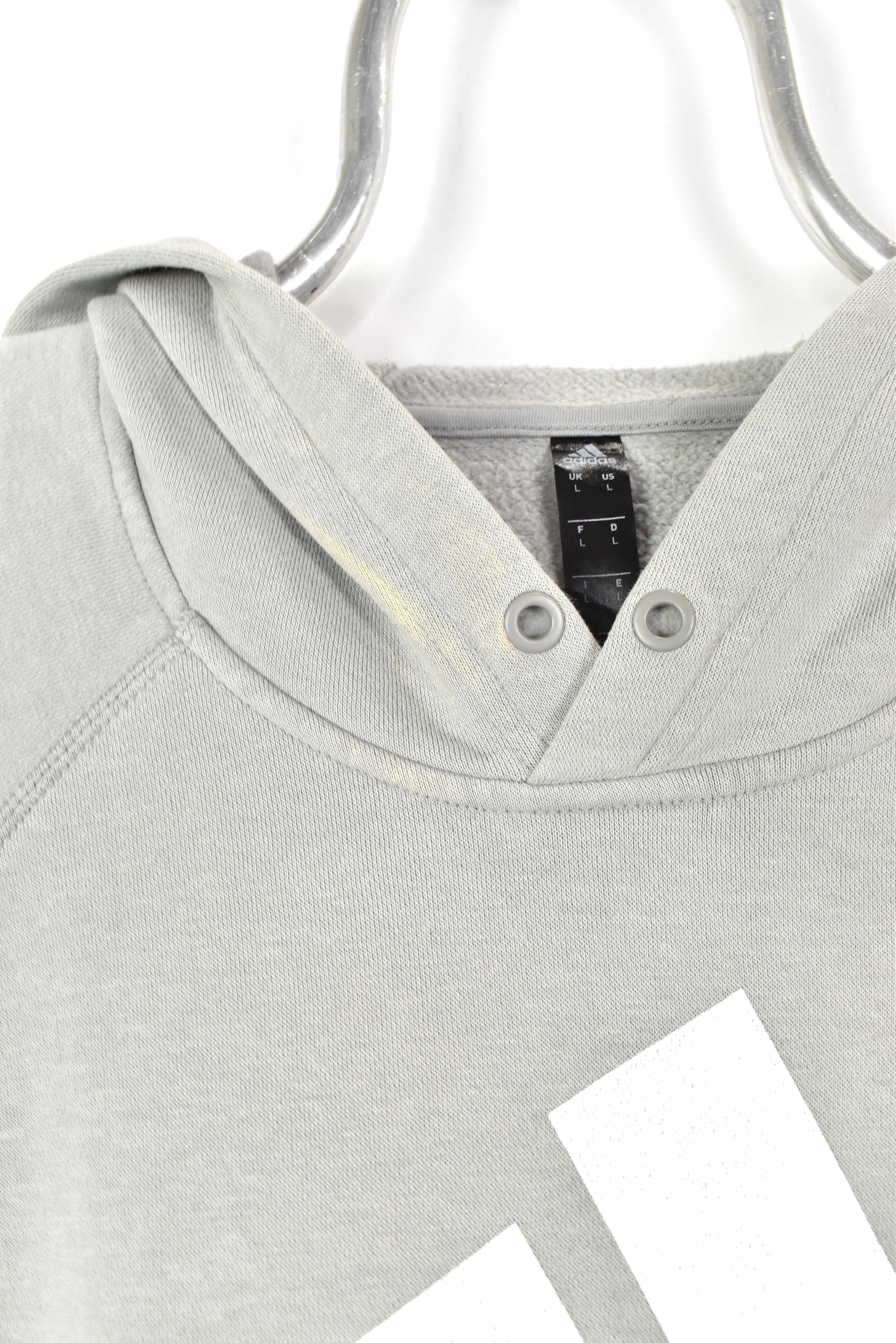 VINTAGE ADIDAS GREY HOODIE | XL ADIDAS