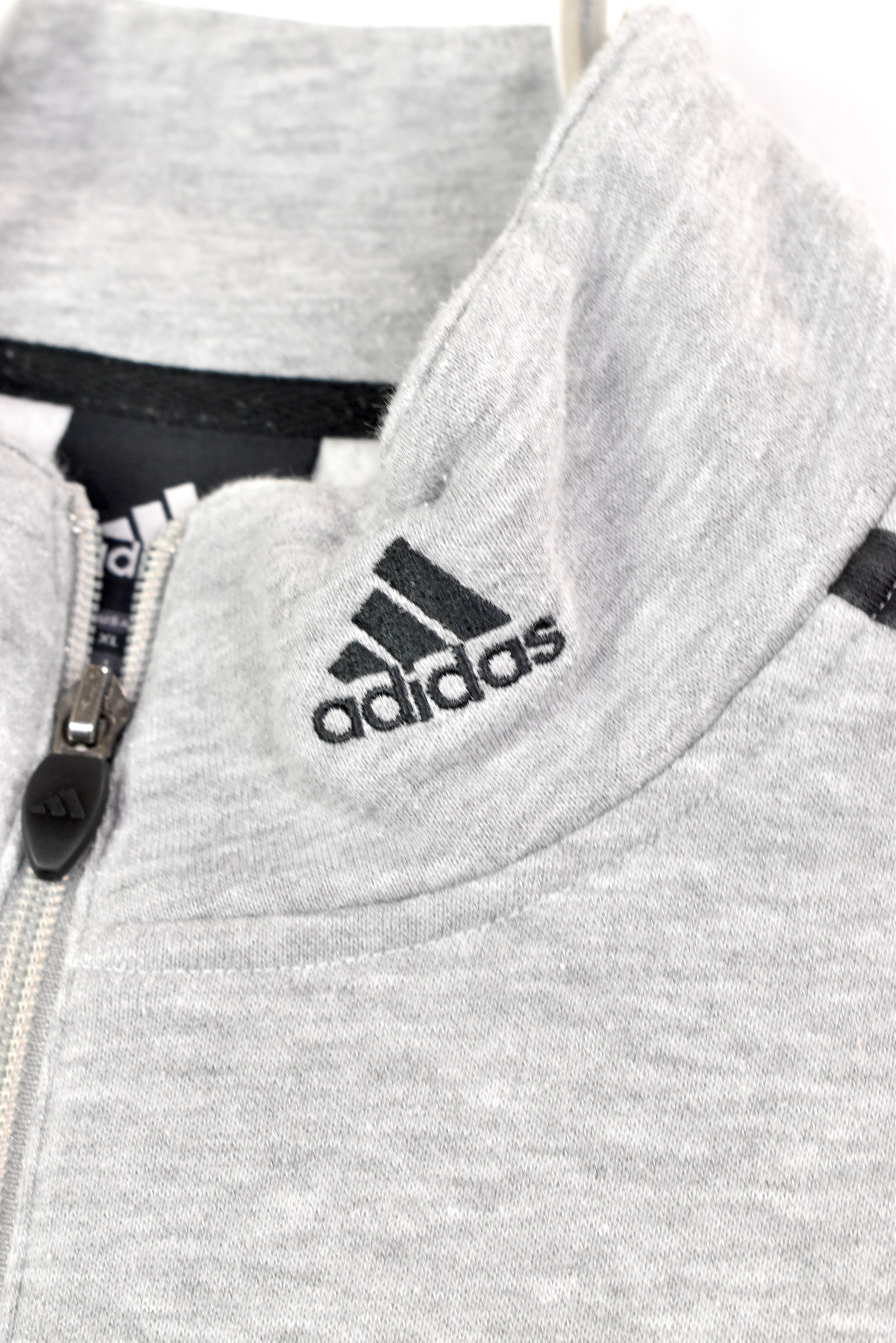 Vintage Adidas sweatshirt, embroidered 1/4 zip sweater - XXL, grey ADIDAS
