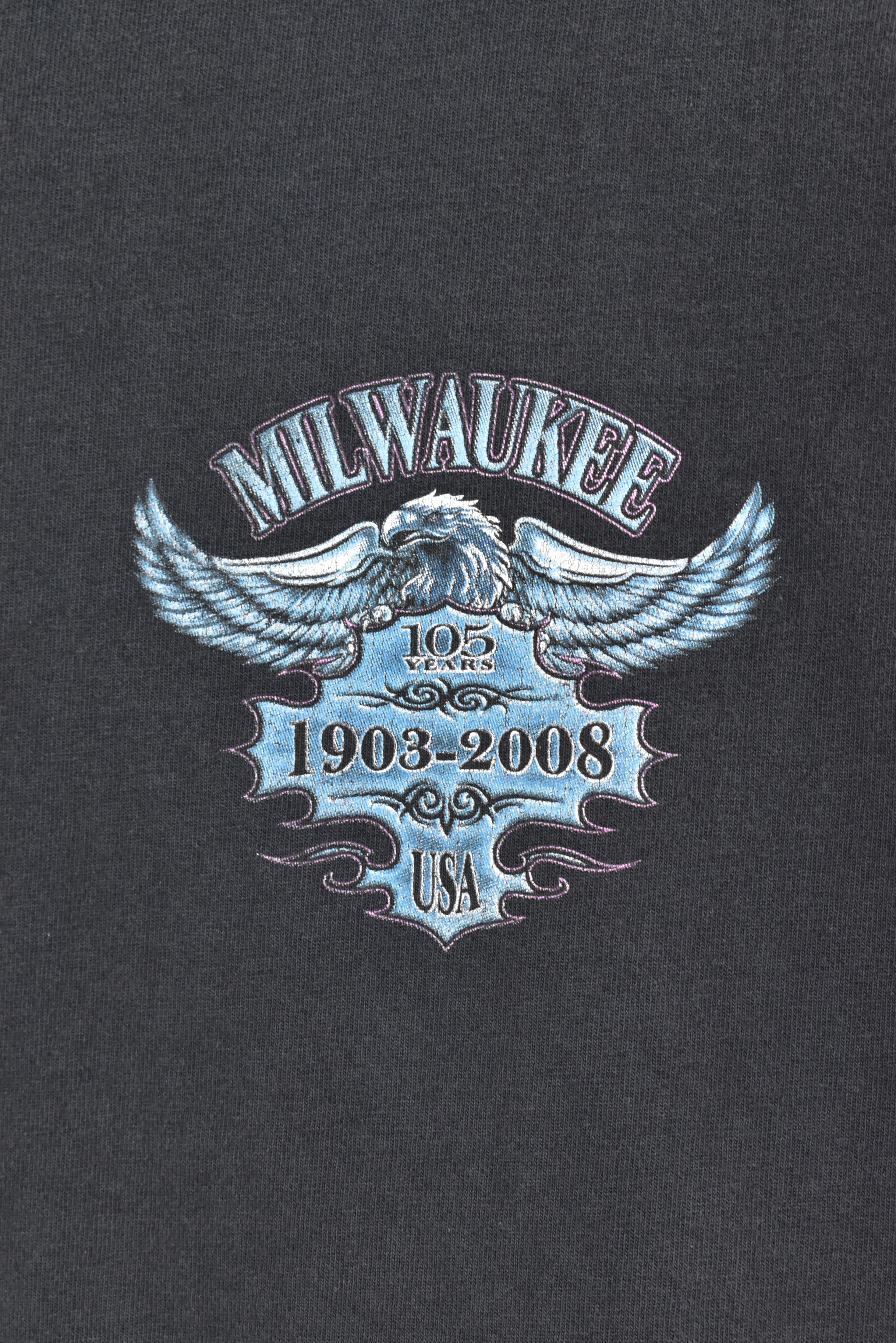 Vintage motorcycle shirt , long sleeve graphic tee - AU L HARLEY DAVIDSON