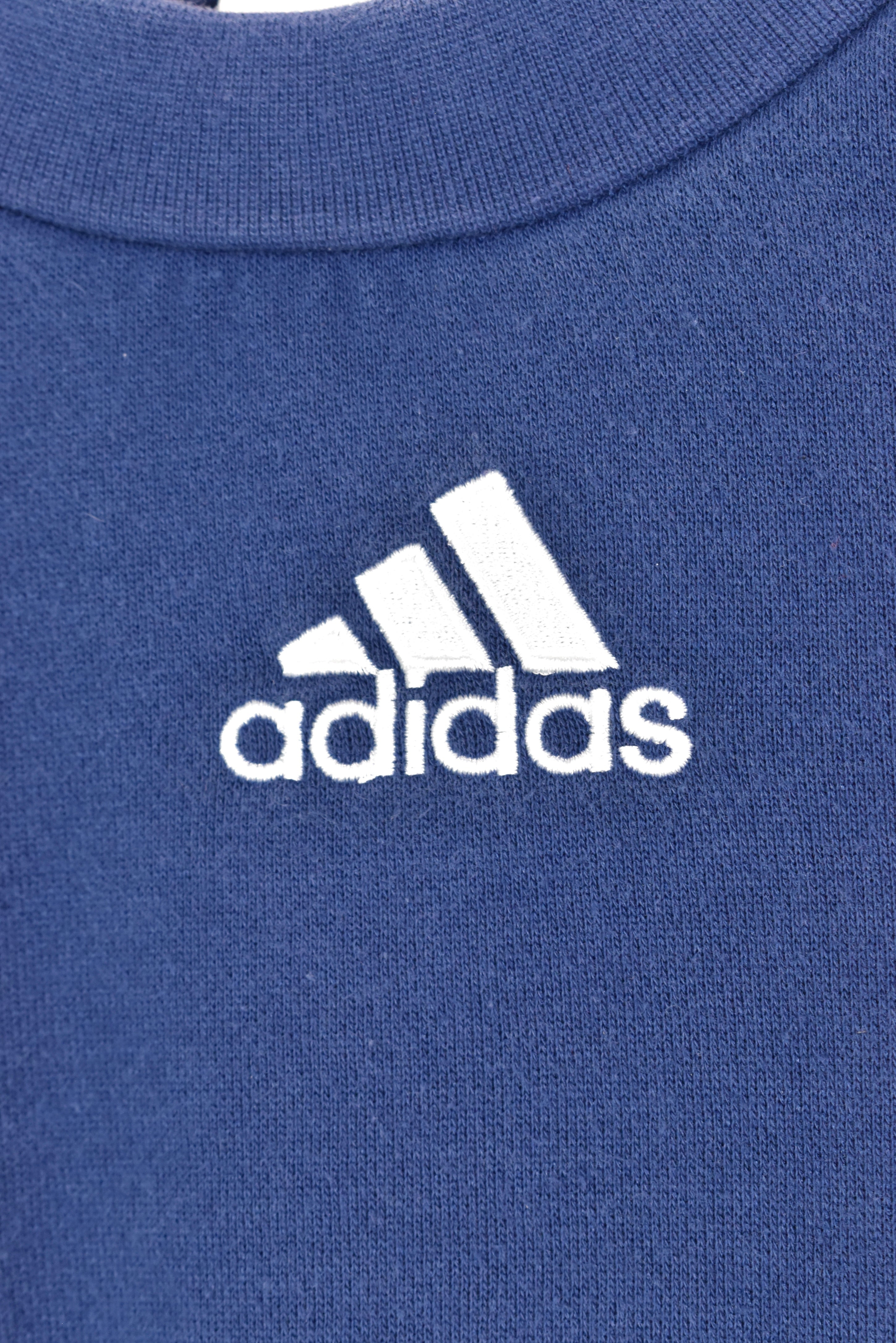 VINTAGE ADIDAS EMBROIDERED NAVY SWEATSHIRT | LARGE ADIDAS