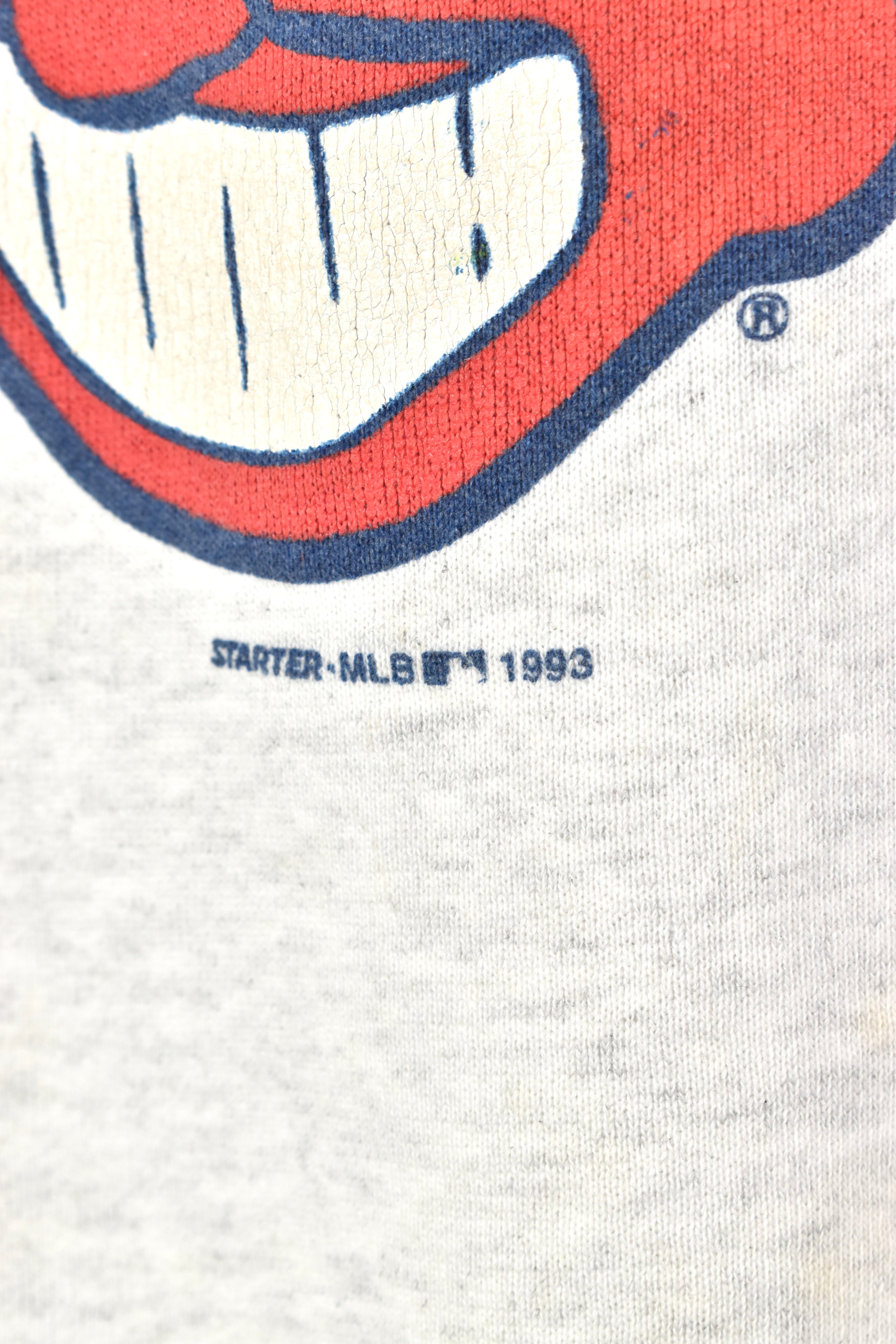 VINTAGE 1993 WOMEN'S MLB CLEVELAND INDIANS GREY SWEATSHIRT | SMALL PRO SPORT