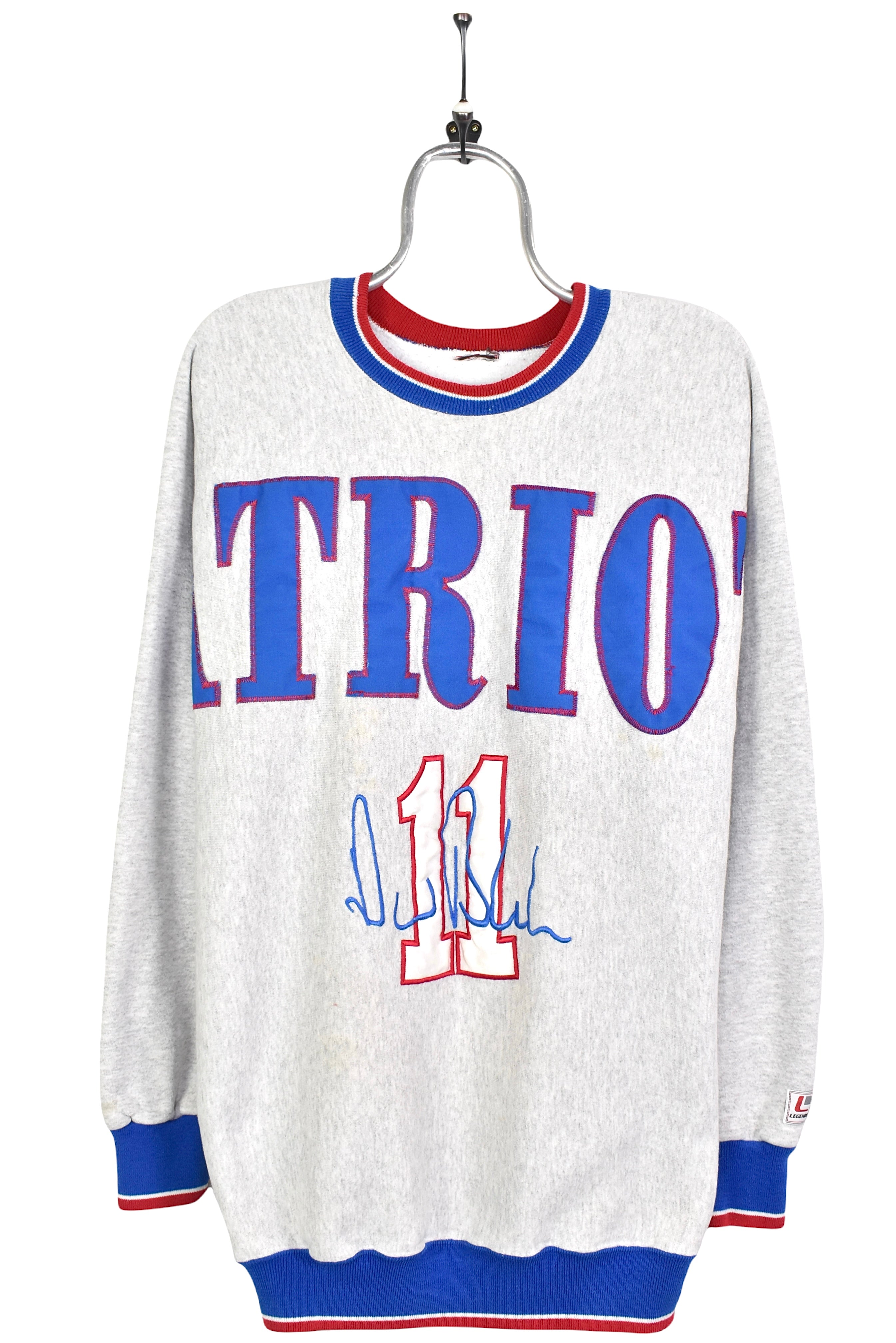Vintage NFL New England Patriots embroidered grey sweatshirt | Large PRO SPORT