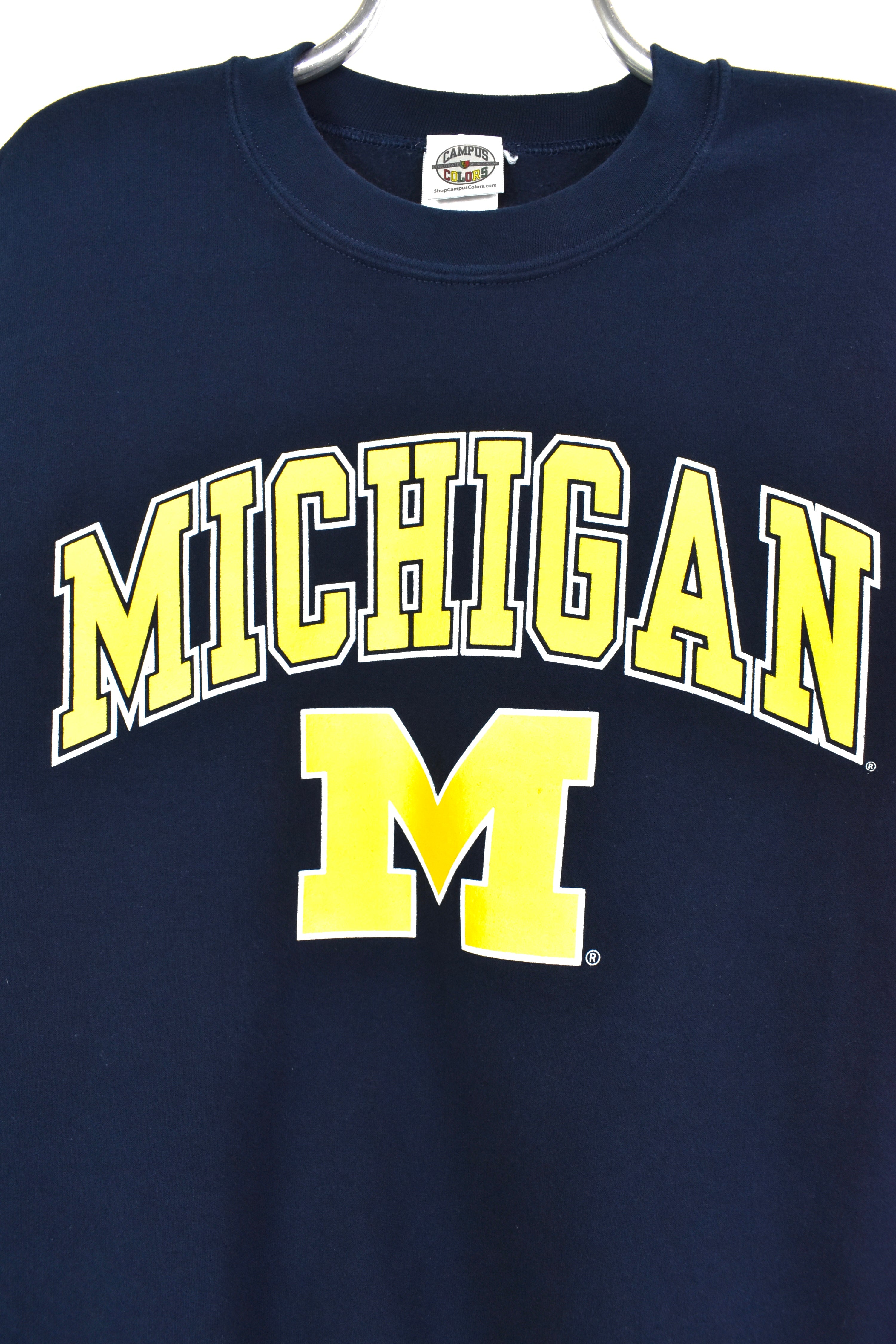 Modern University of Michigan sweatshirt, pullover graphic crewneck - medium, navy blue COLLEGE