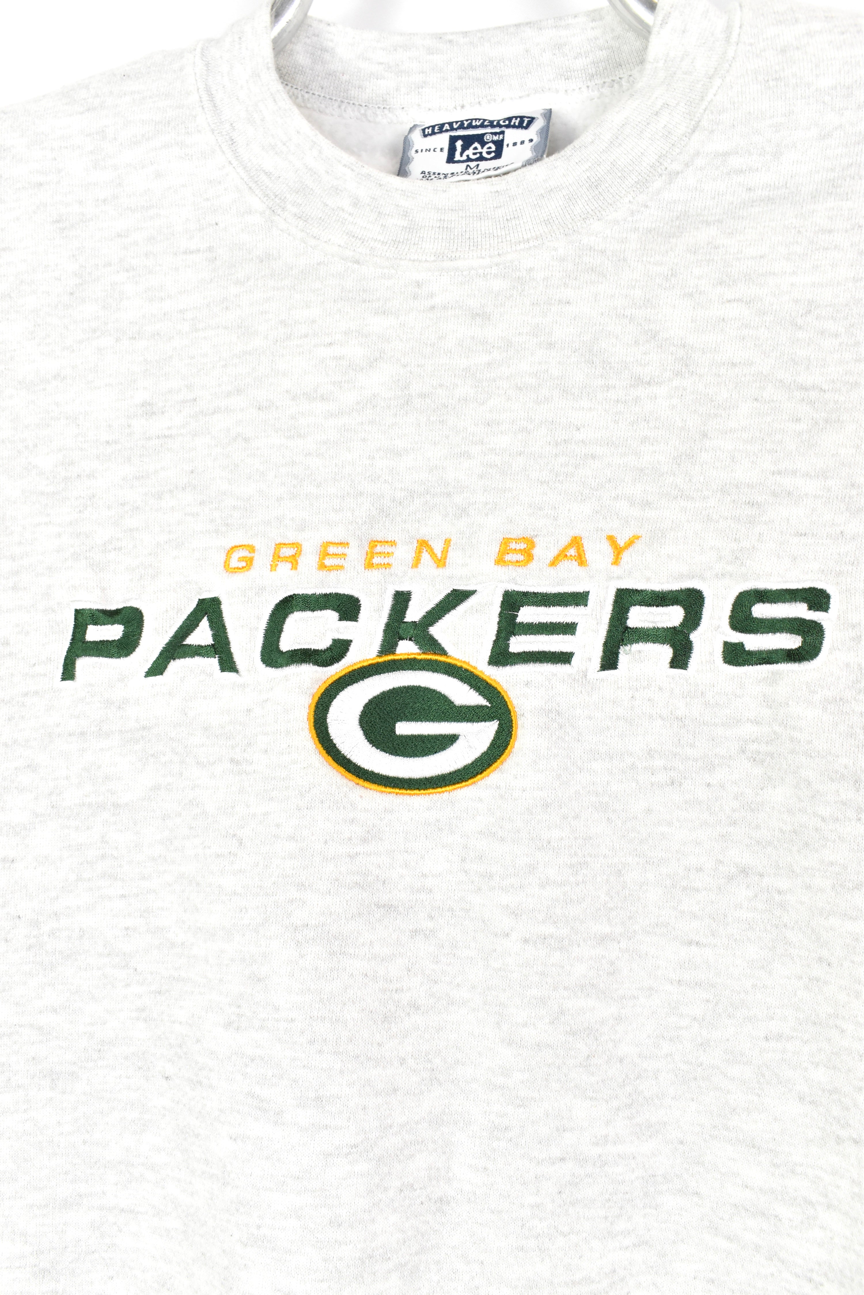 VINTAGE NFL GREEN BAY PACKERS EMBROIDERED GREY SWEATSHIRT | MEDIUM PRO SPORT