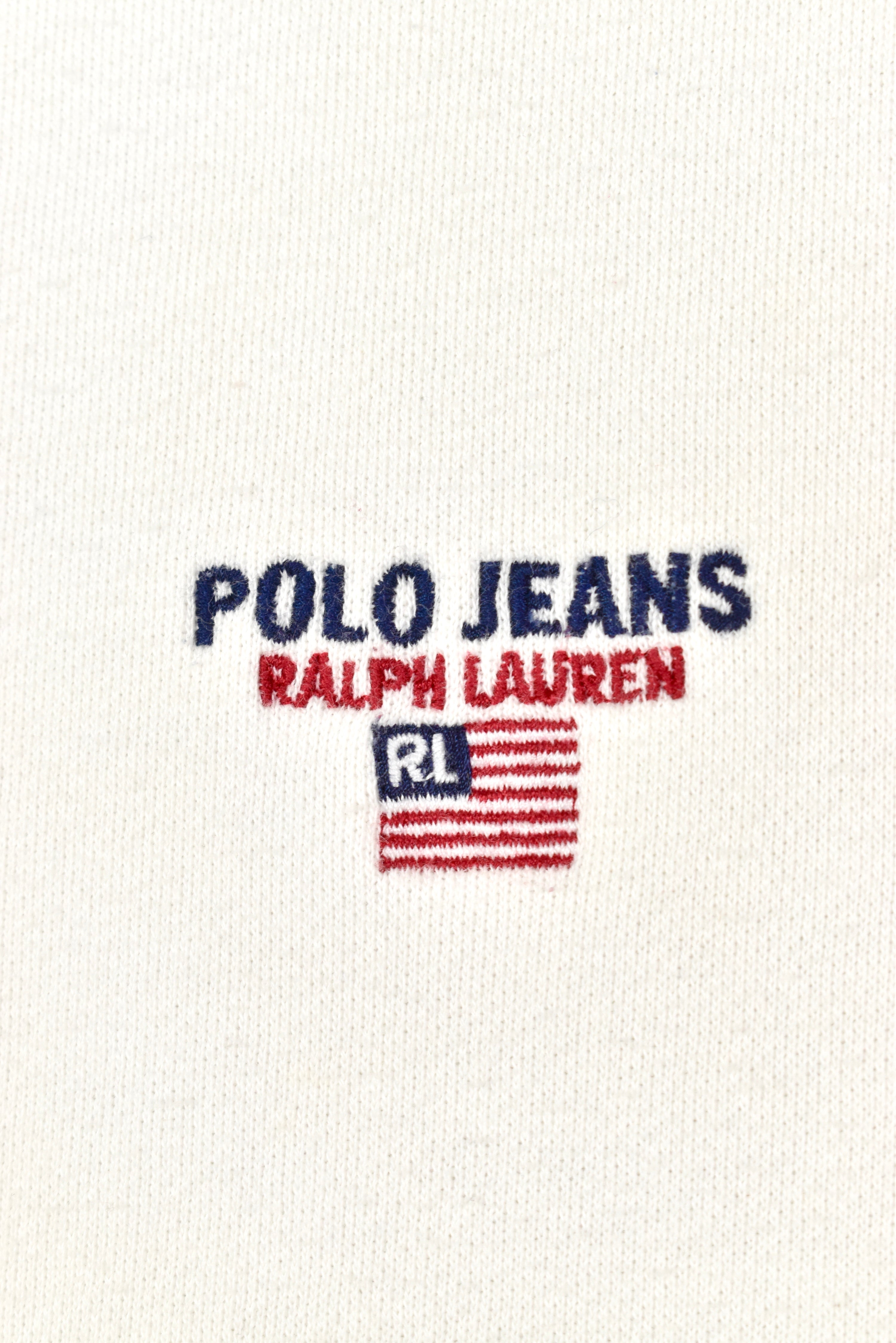 VINTAGE RALPH LAUREN EMBROIDERED WHITE SWEATSHIRT | LARGE RALPH LAUREN