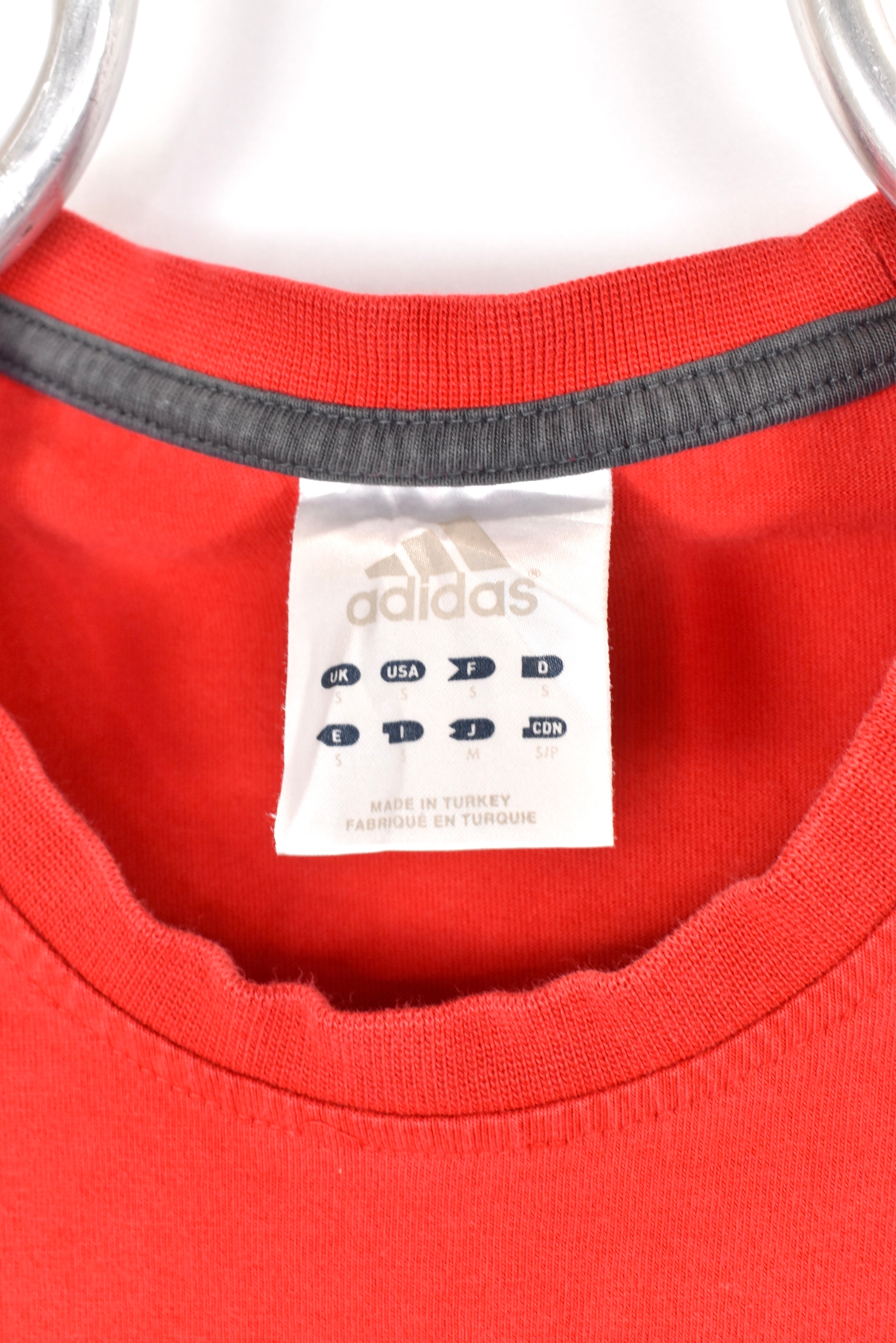 Modern Adidas shirt, red graphic tee - AU S ADIDAS