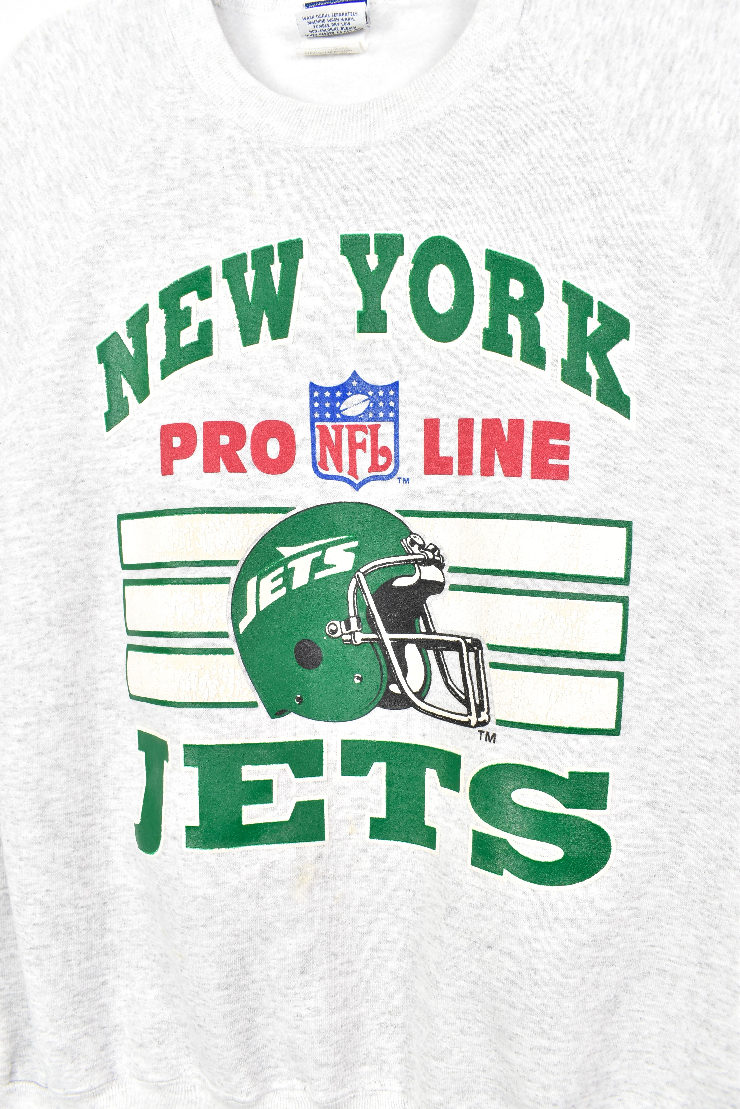 VINTAGE NFL NEW YORK JETS GREY SWEATSHIRT | XL PRO SPORT
