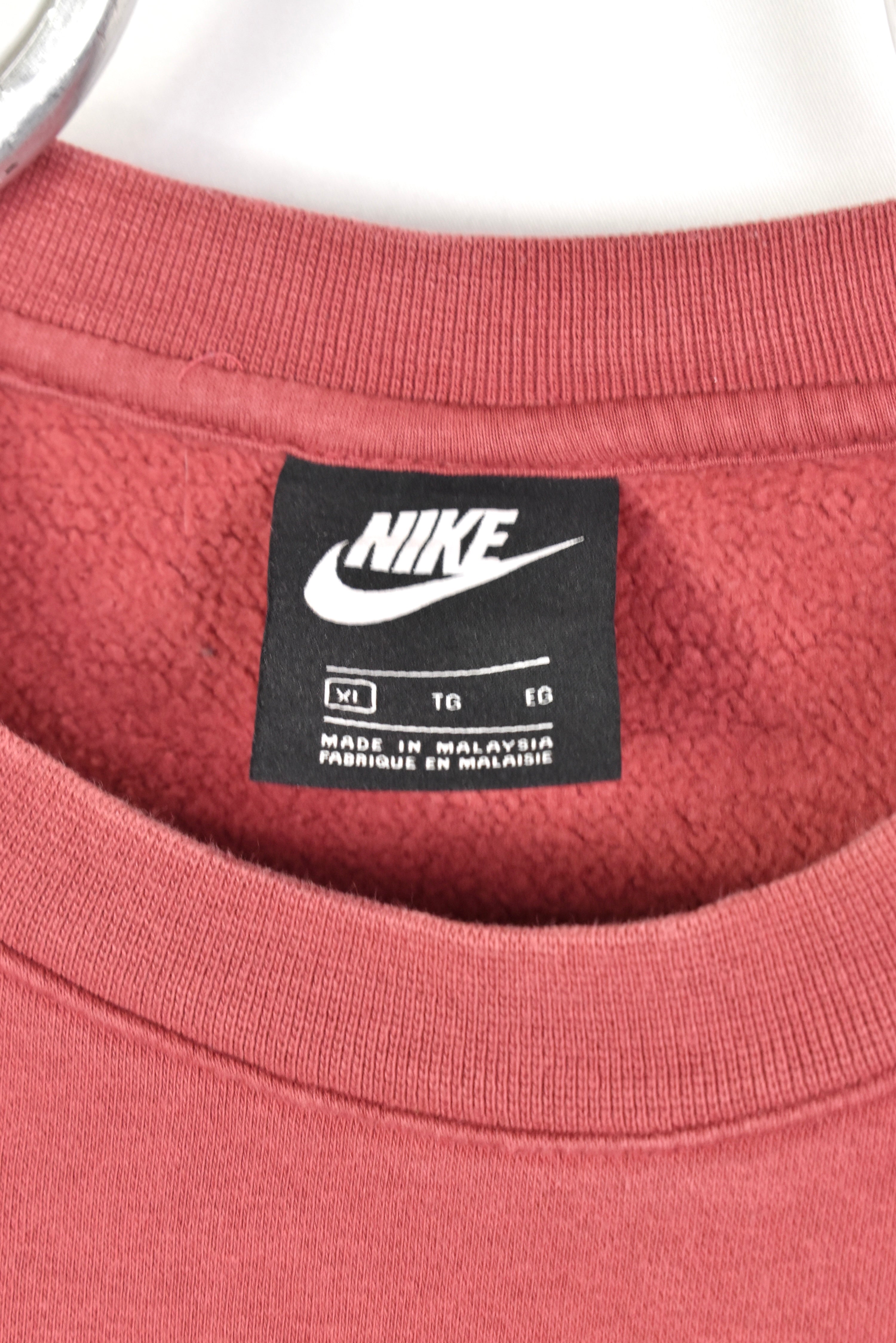 Vintage Nike sweatshirt, long sleeve embroidered crewneck - XL, burgundy NIKE