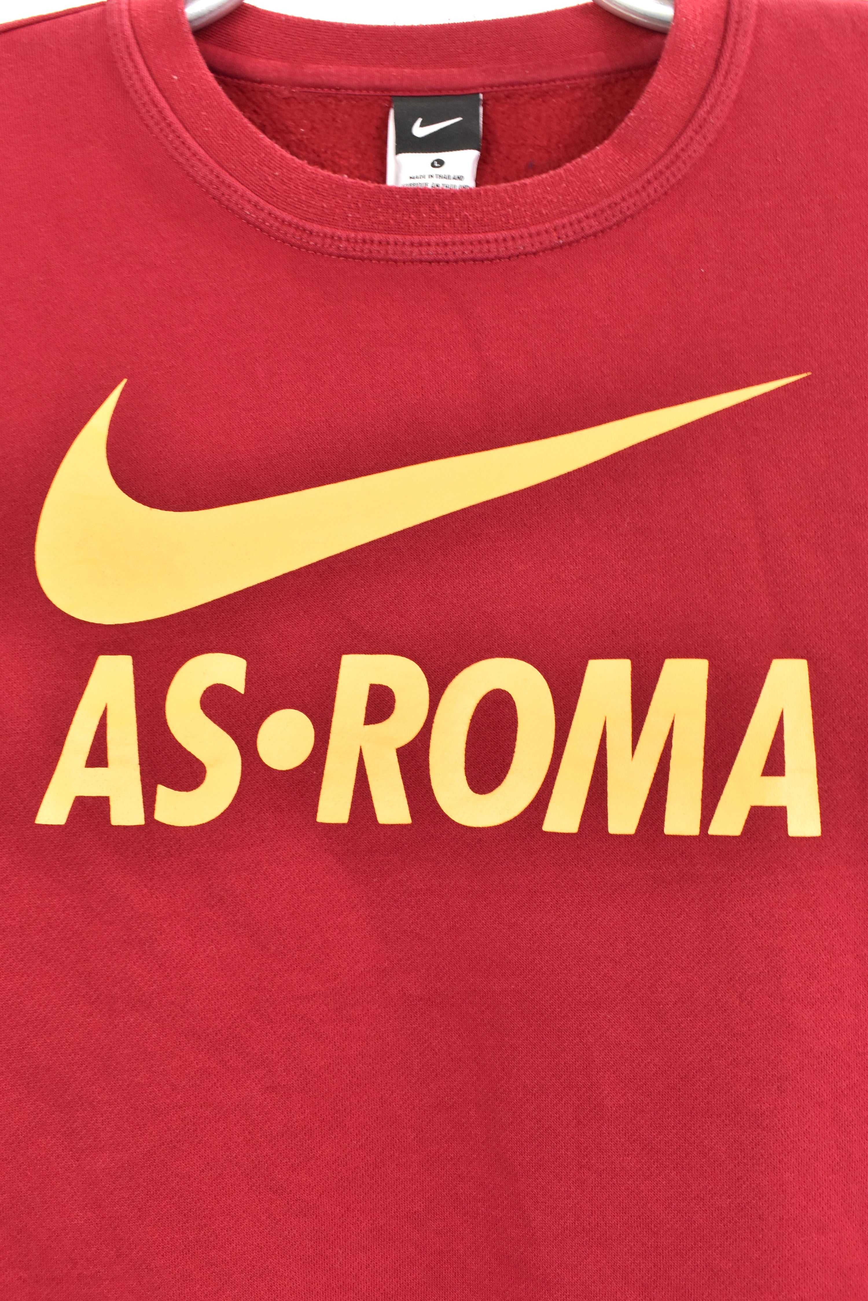 Vintage Nike sweatshirt, AS ROMA soccer graphic sweatshirt - medium, red NIKE