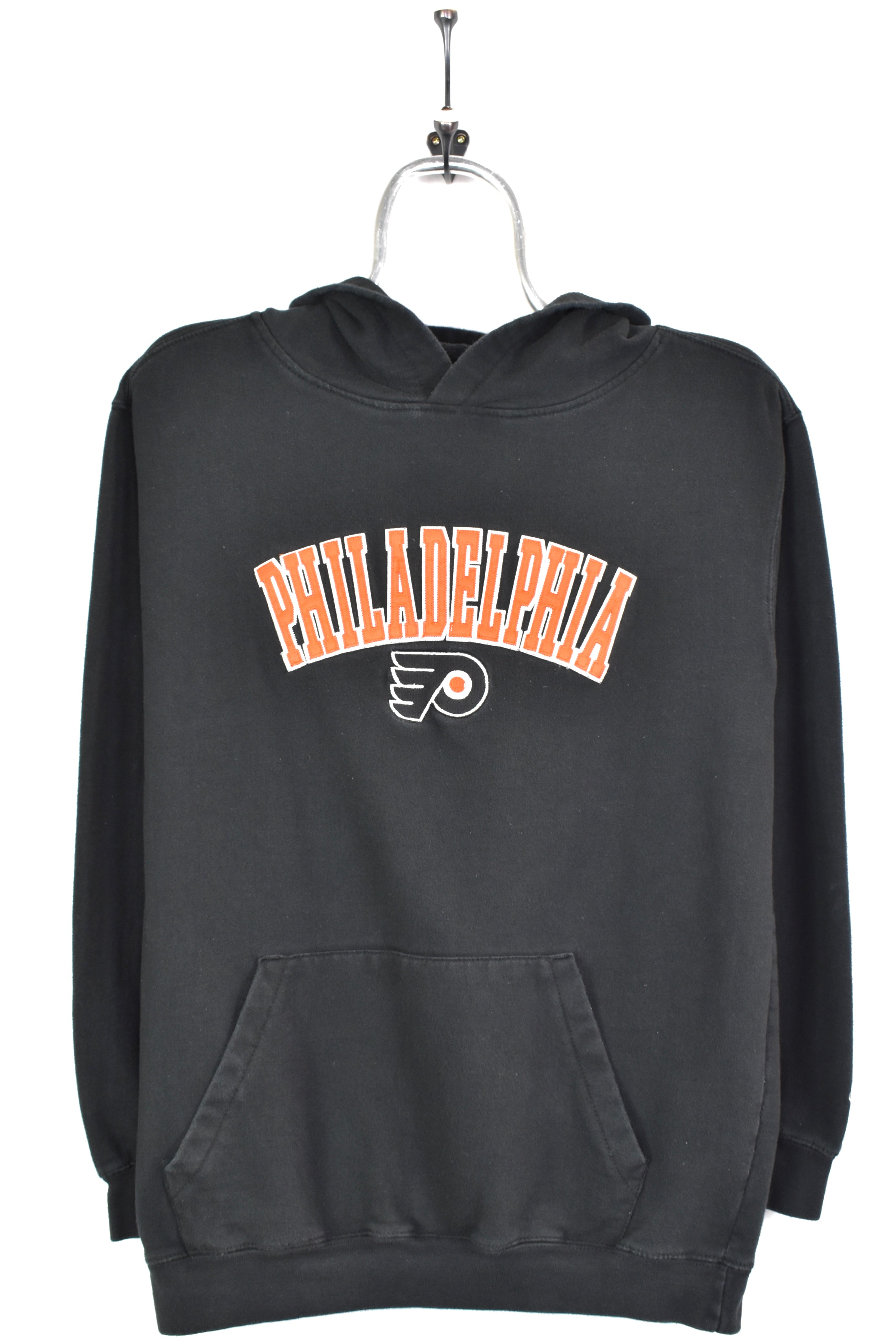 VINTAGE NHL PHILADELPHIA FLYERS EMBROIDERED BLACK HOODIE | MEDIUM PRO SPORT