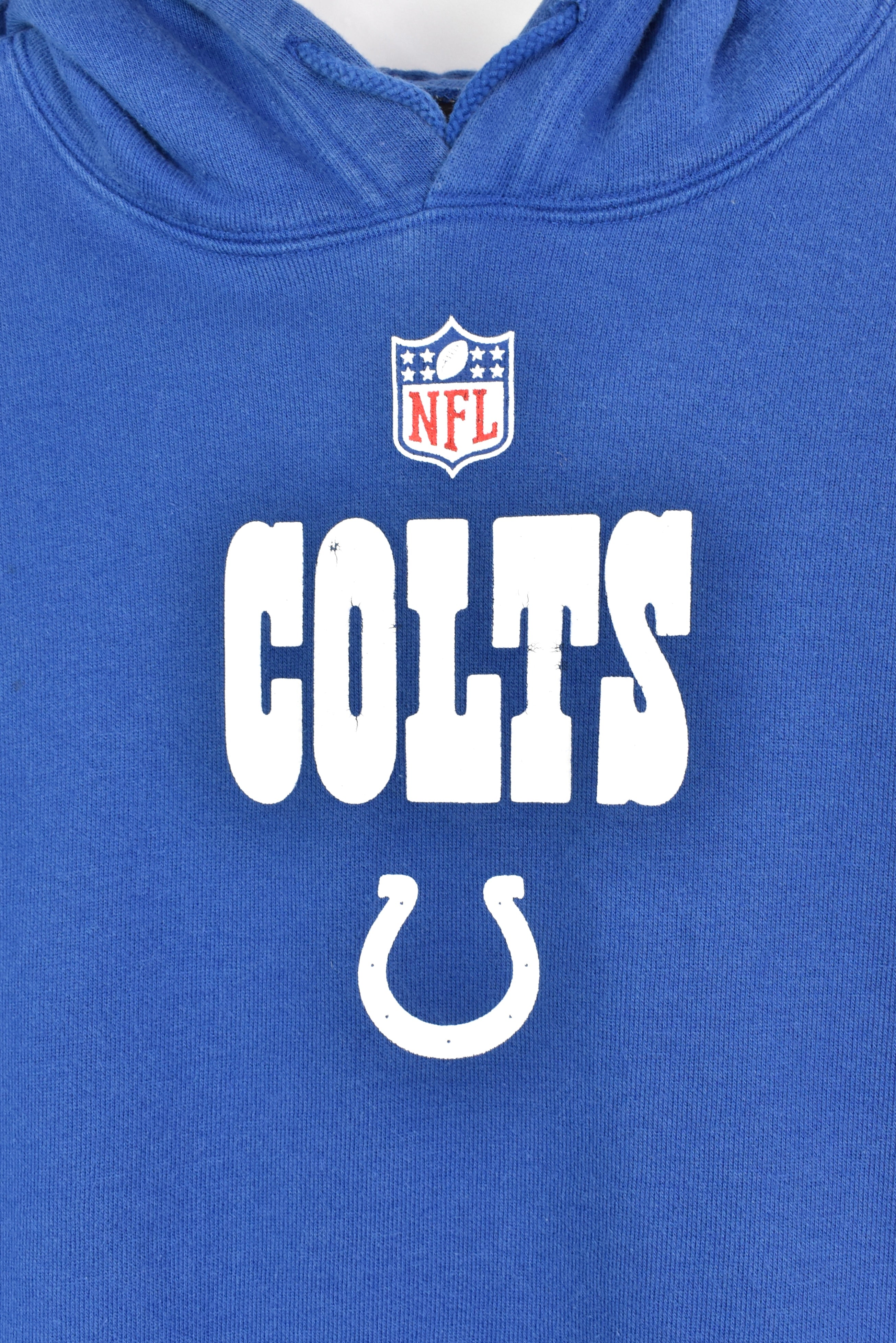 Vintage Indianapolis Colts hoodie, NFL long sleeve graphic sweatshirt - large, blue PRO SPORT