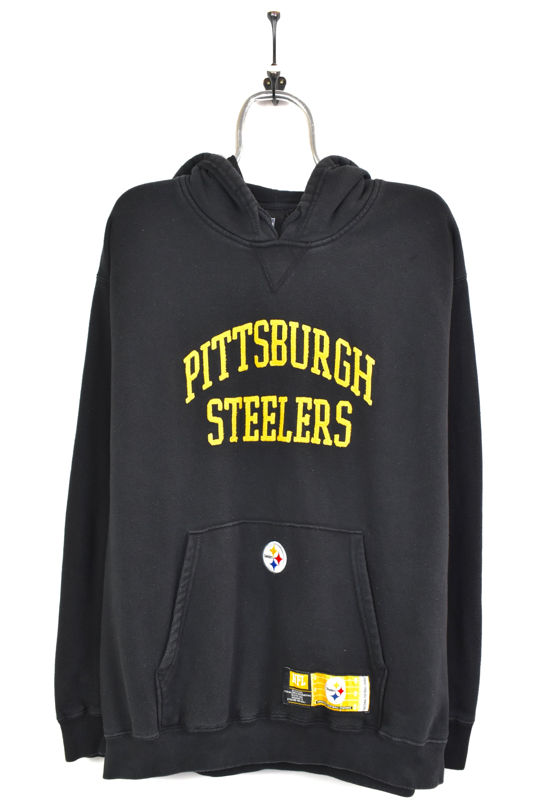 Vintage NFL Pittsburgh Steelers Full Zip Hooded Applique Sweatshirt