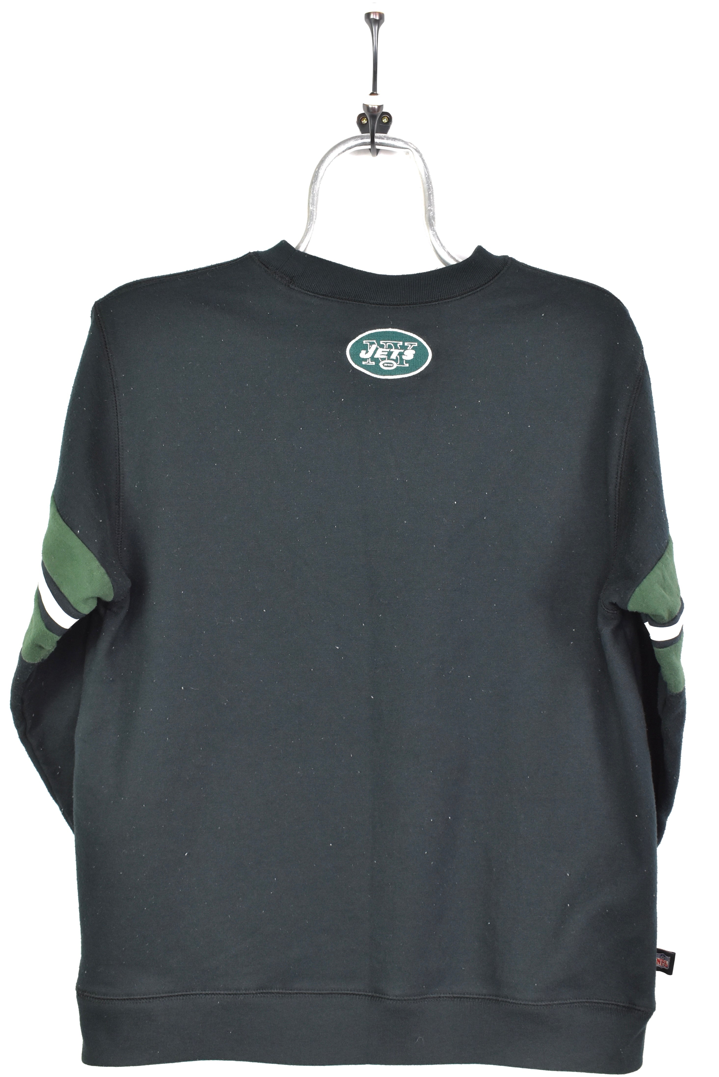 VINTAGE NFL NEW YORK JETS EMBROIDERED BLACK SWEATSHIRT | MEDIUM PRO SPORT