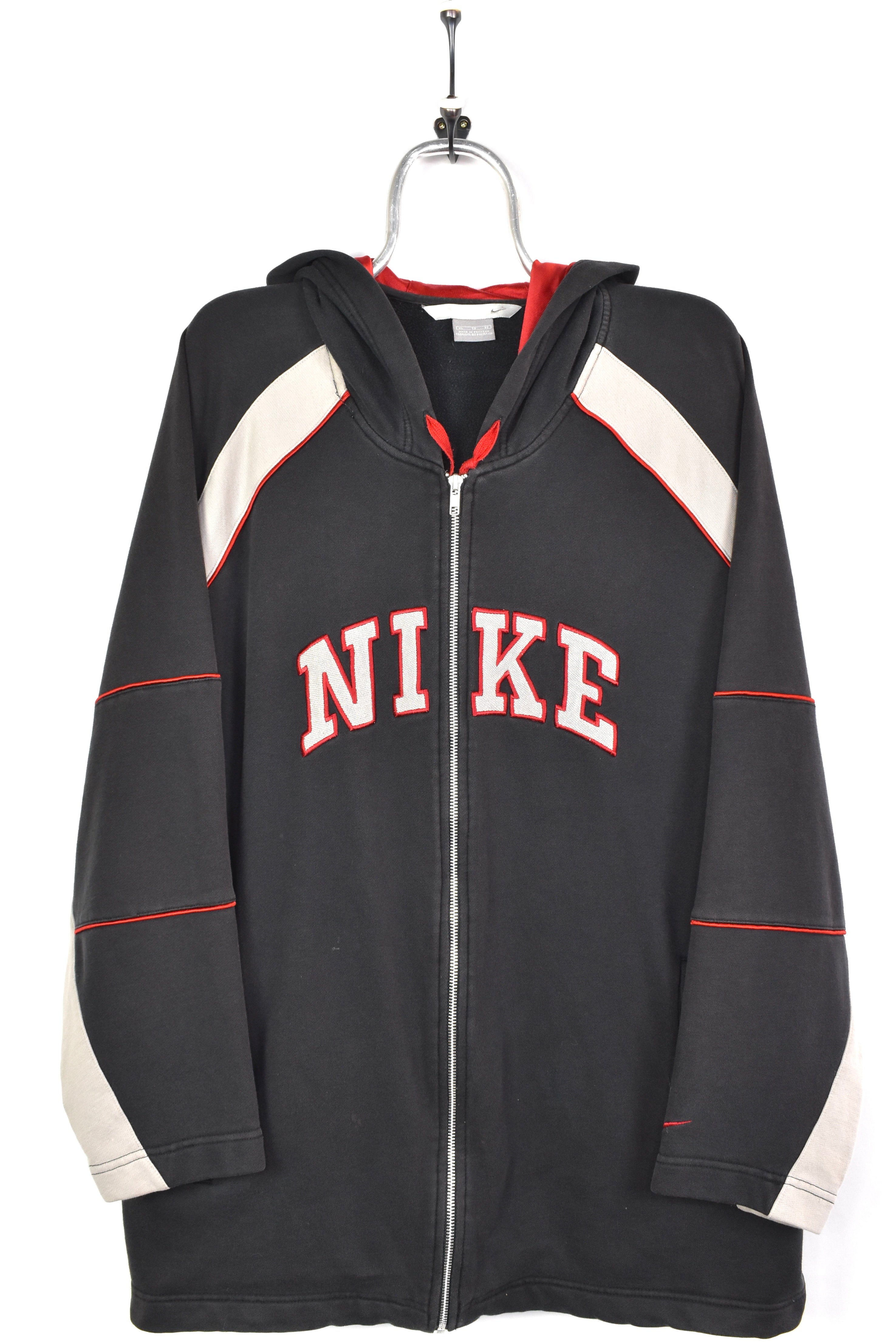 VINTAGE NIKE EMBROIDERED BLACK HOODIE | XXL NIKE