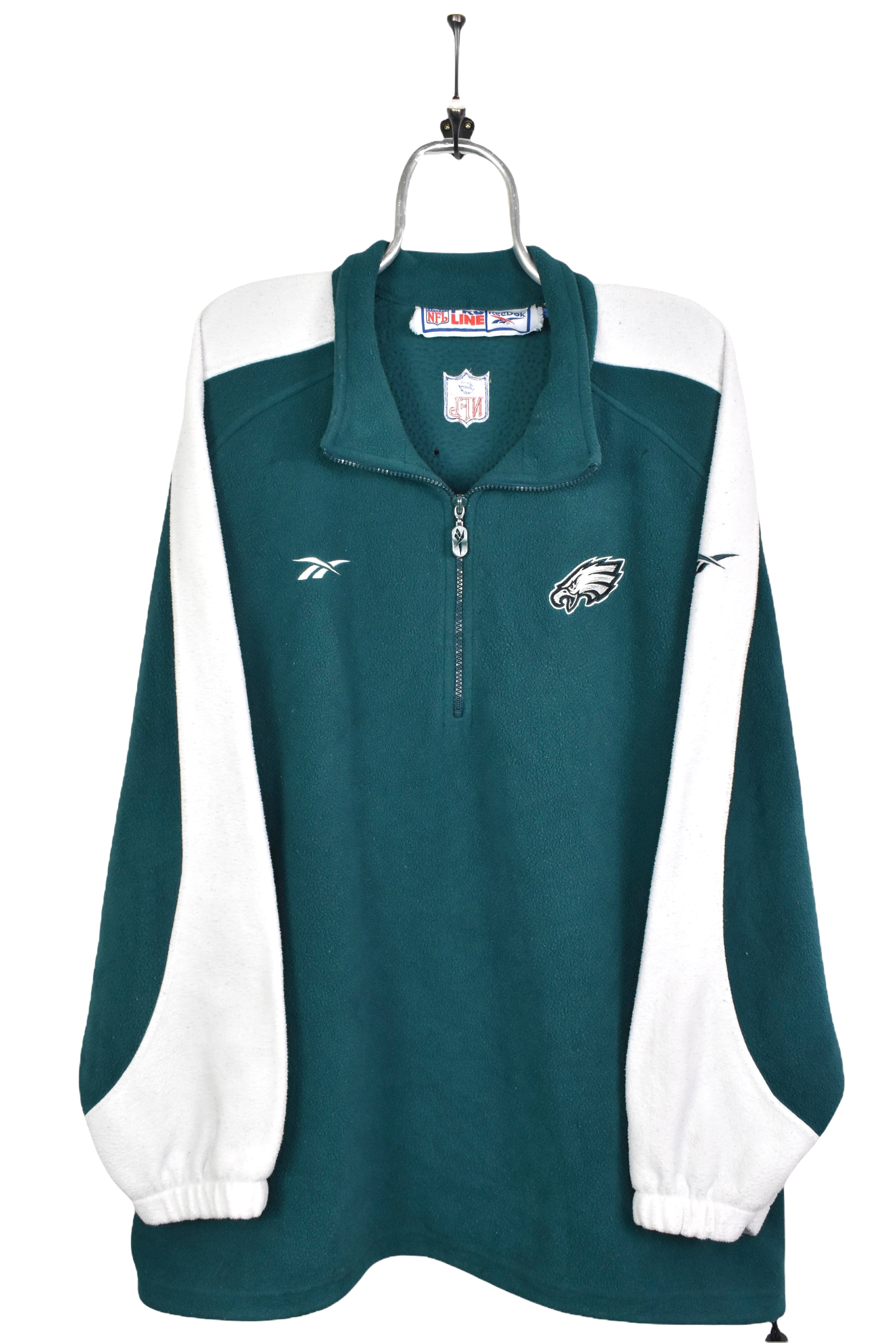 Vintage Philadelphia Eagles fleece, NFL 1/4 zip embroidered sweatshirt - XXXXL, green PRO SPORT