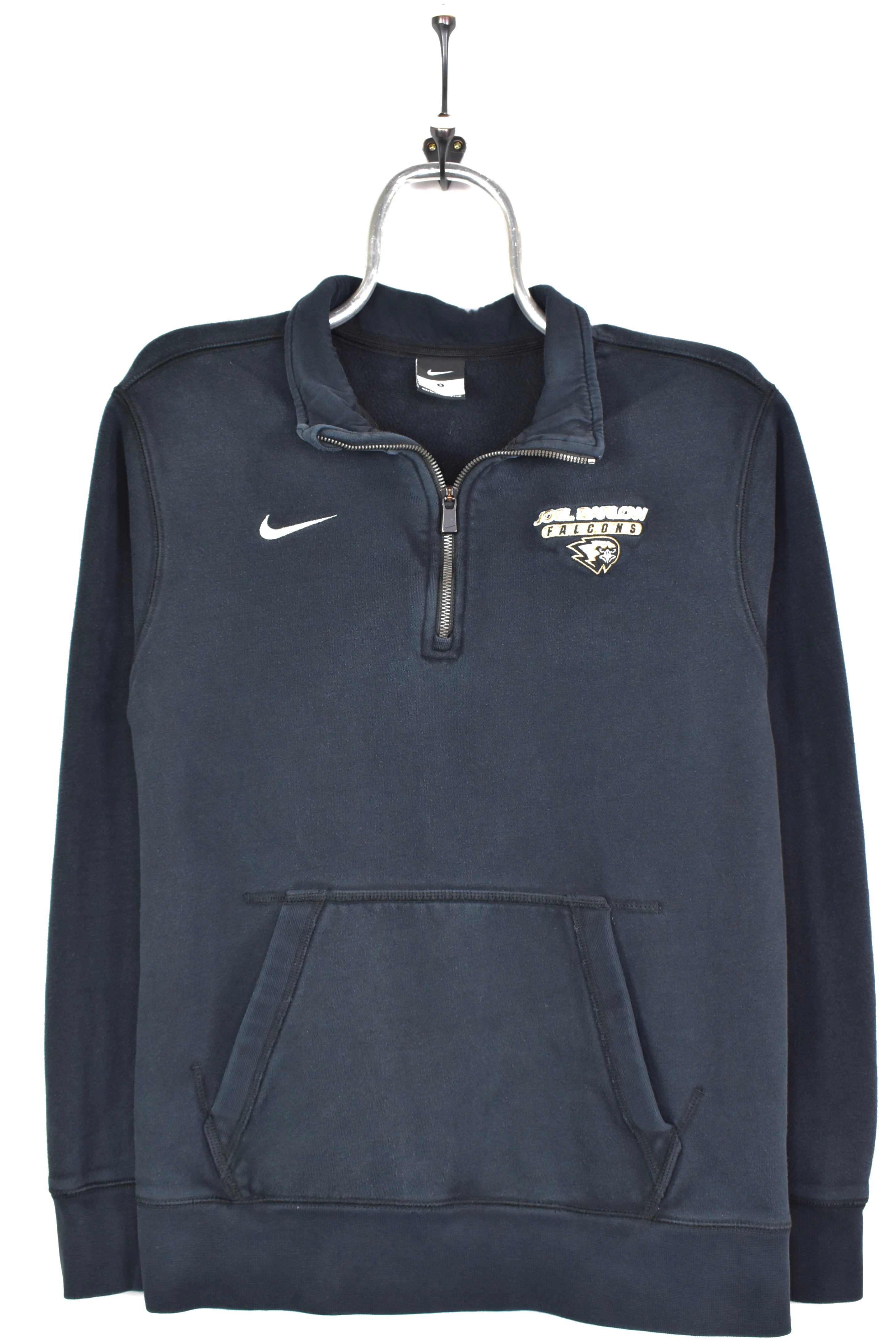 VINTAGE NIKE EMBROIDERED BLACK 1/4 ZIP SWEATSHIRT | SMALL NIKE