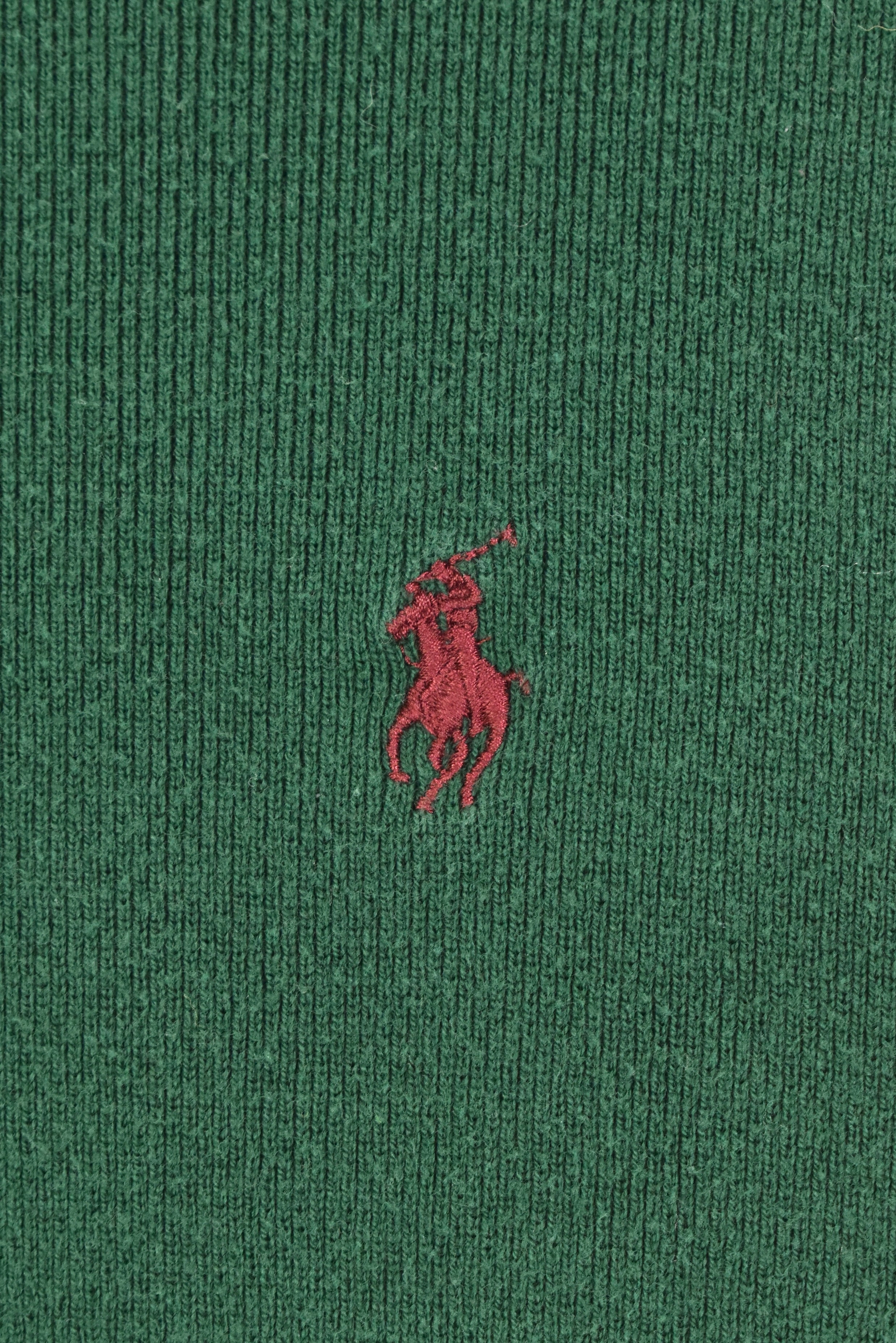 Vintage Ralph Lauren embroidered knit green sweatshirt | Medium RALPH LAUREN