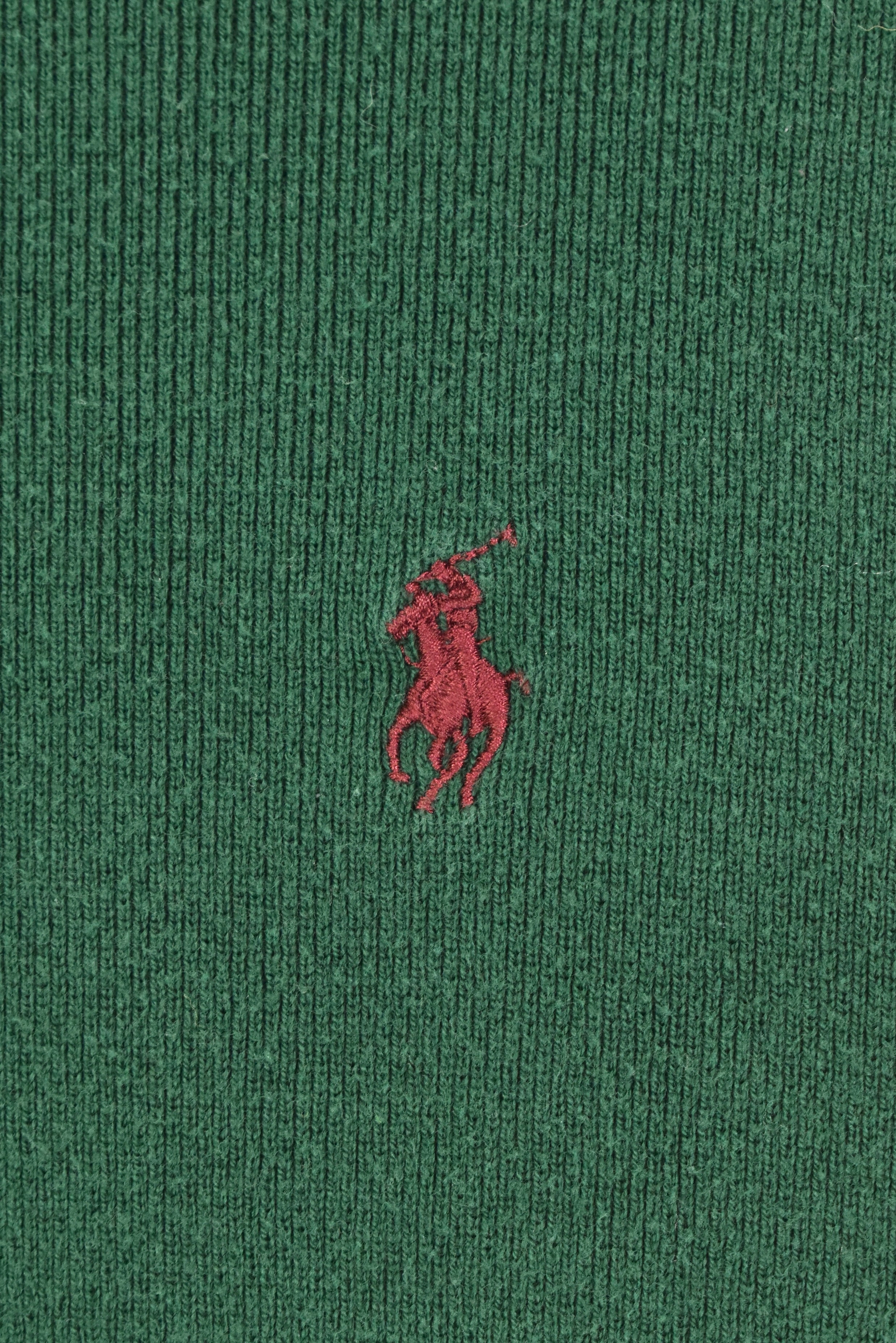 Vintage Ralph Lauren embroidered knit green sweatshirt | Medium RALPH LAUREN