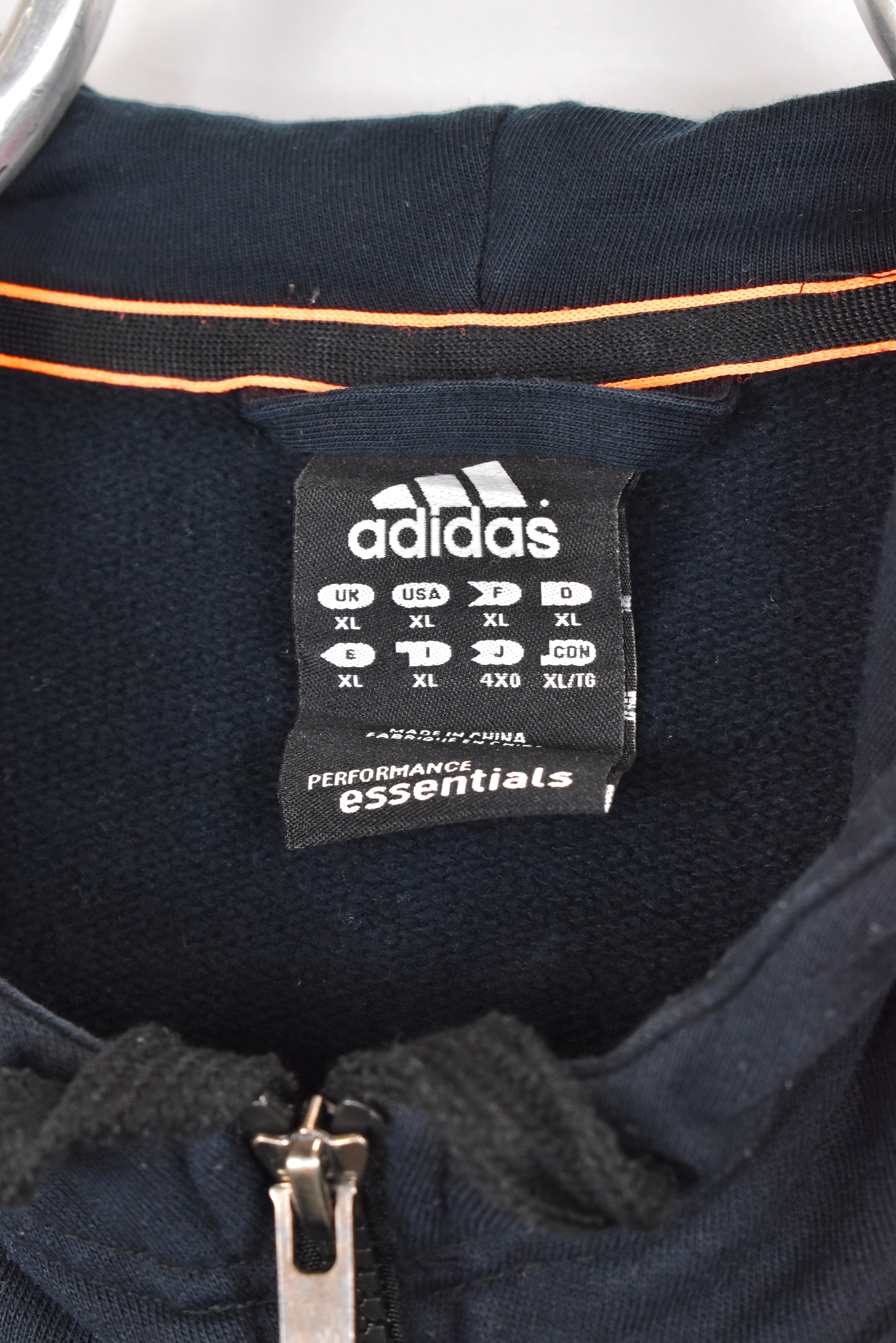 Modern Adidas hoodie, black embroidered sweatshirt - AU XL ADIDAS