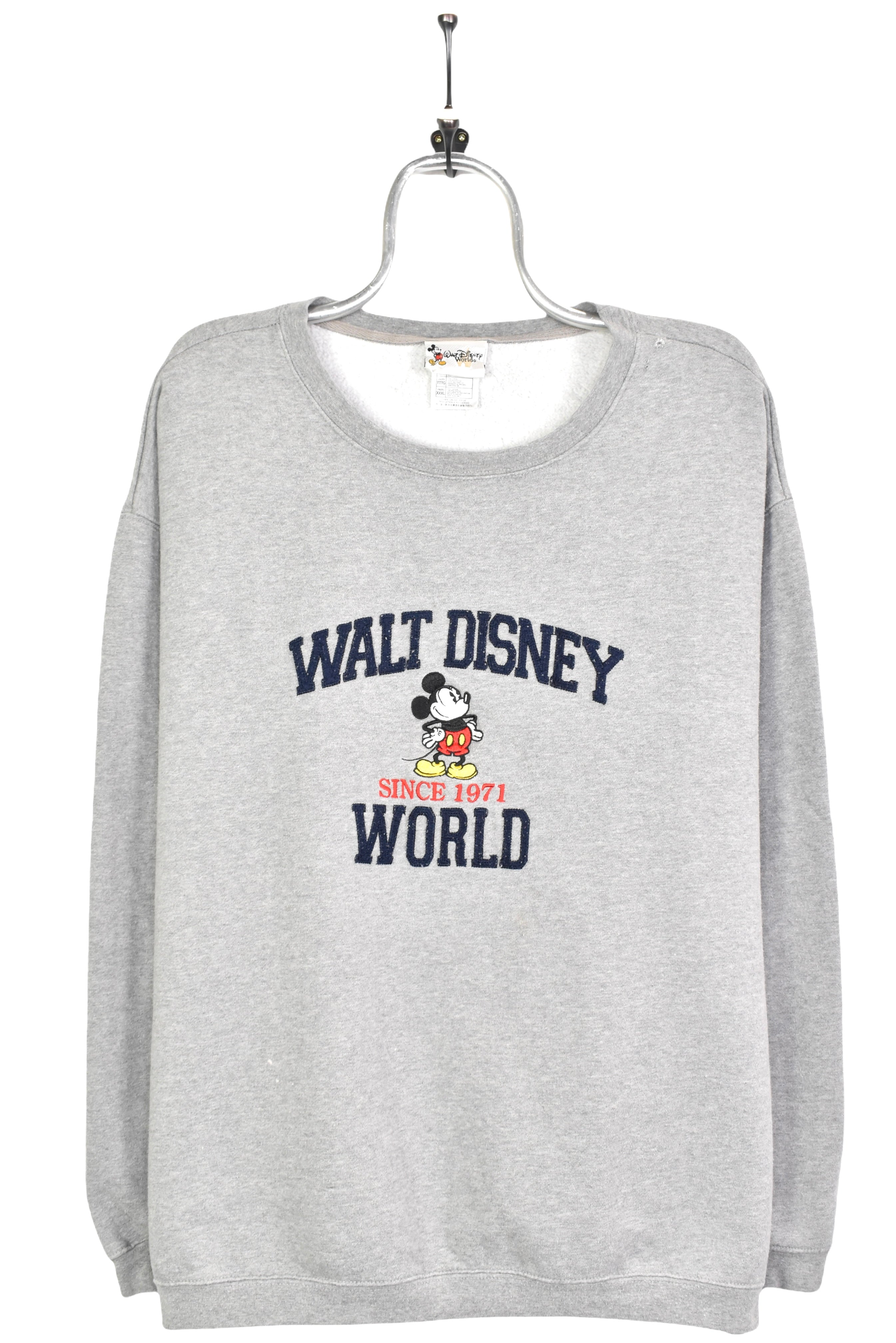 Vintage Disney sweatshirt, Mickey Mouse embroidered crewneck - XXXL, grey DISNEY / CARTOON