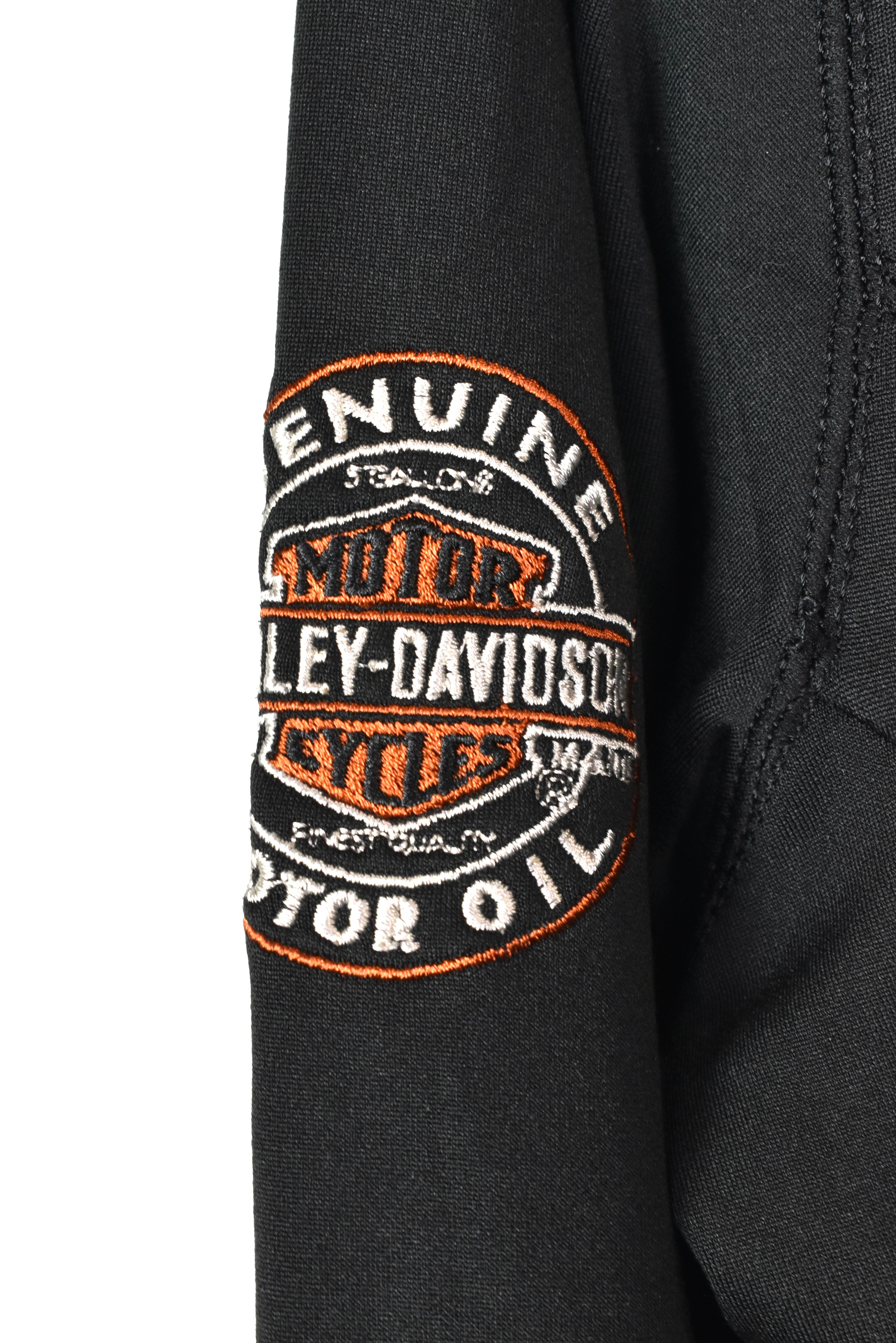 VINTAGE WOMEN'S HARLEY DAVIDSON EMBROIDERED BLACK HOODIE | MEDIUM HARLEY DAVIDSON