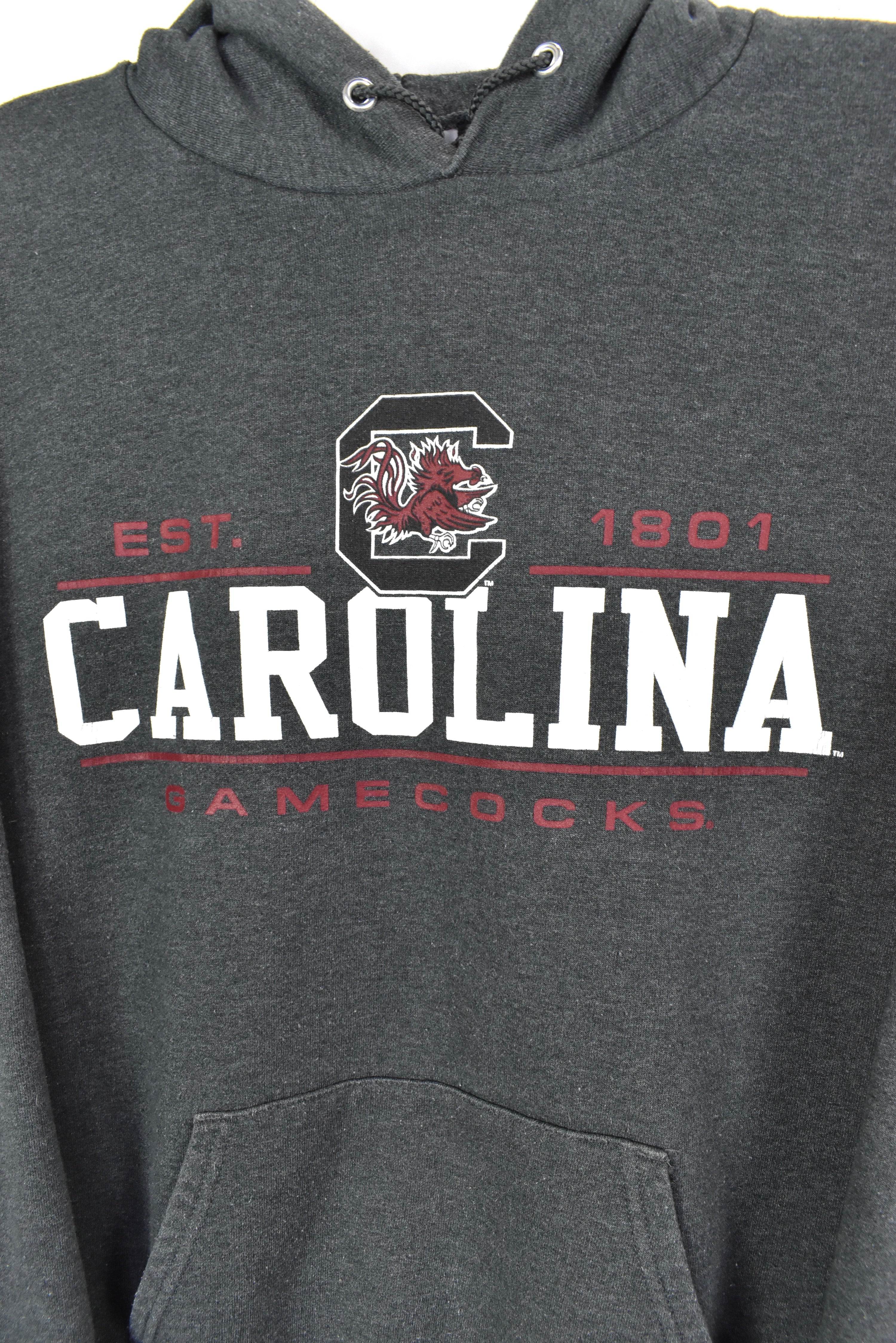 VINTAGE CHAMPION CAROLINA UNIVERSITY GREY HOODIE | MEDIUM COLLEGE