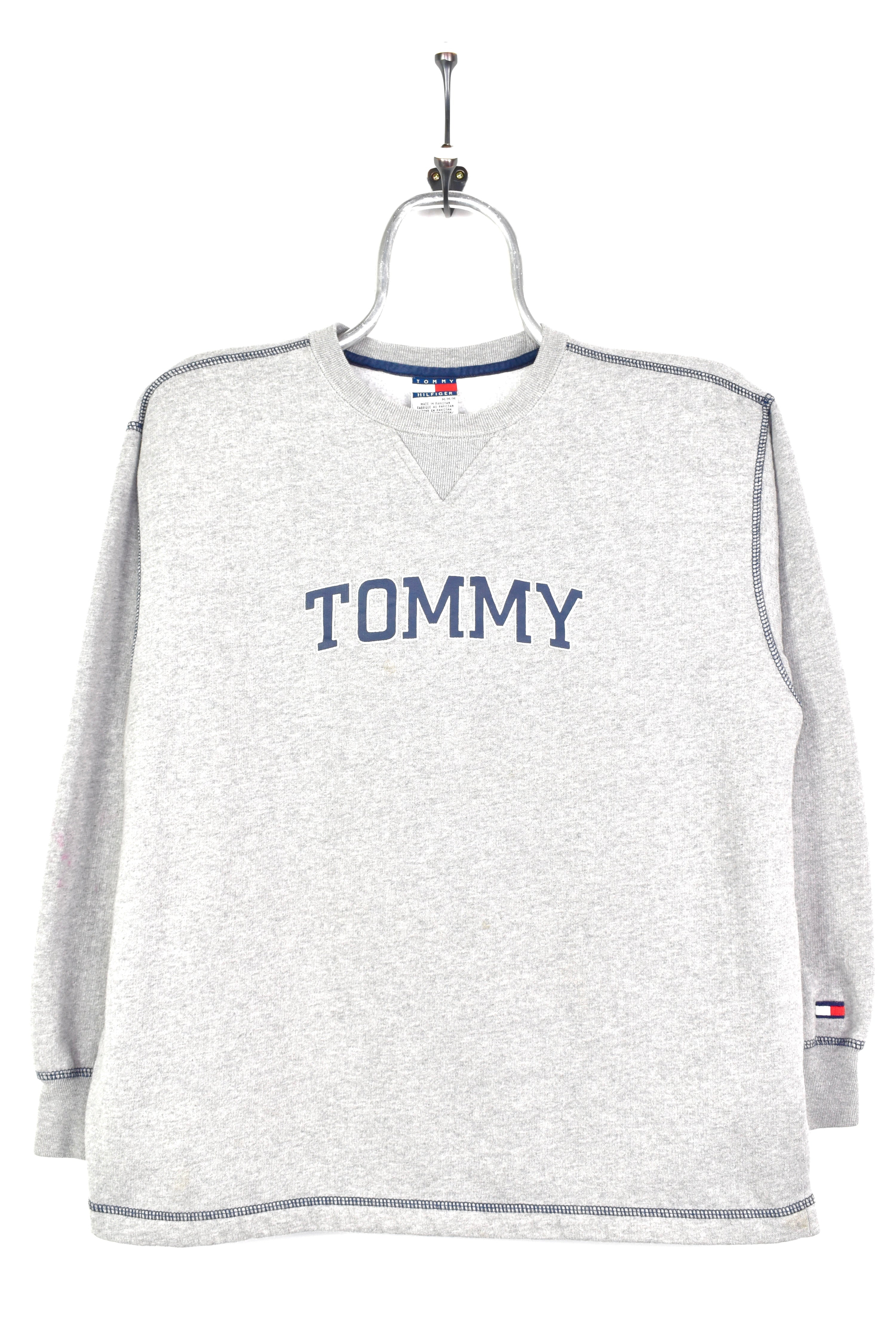 VINTAGE TOMMY HILFIGER GREY SWEATSHIRT | MEDIUM TOMMY HILFIGER