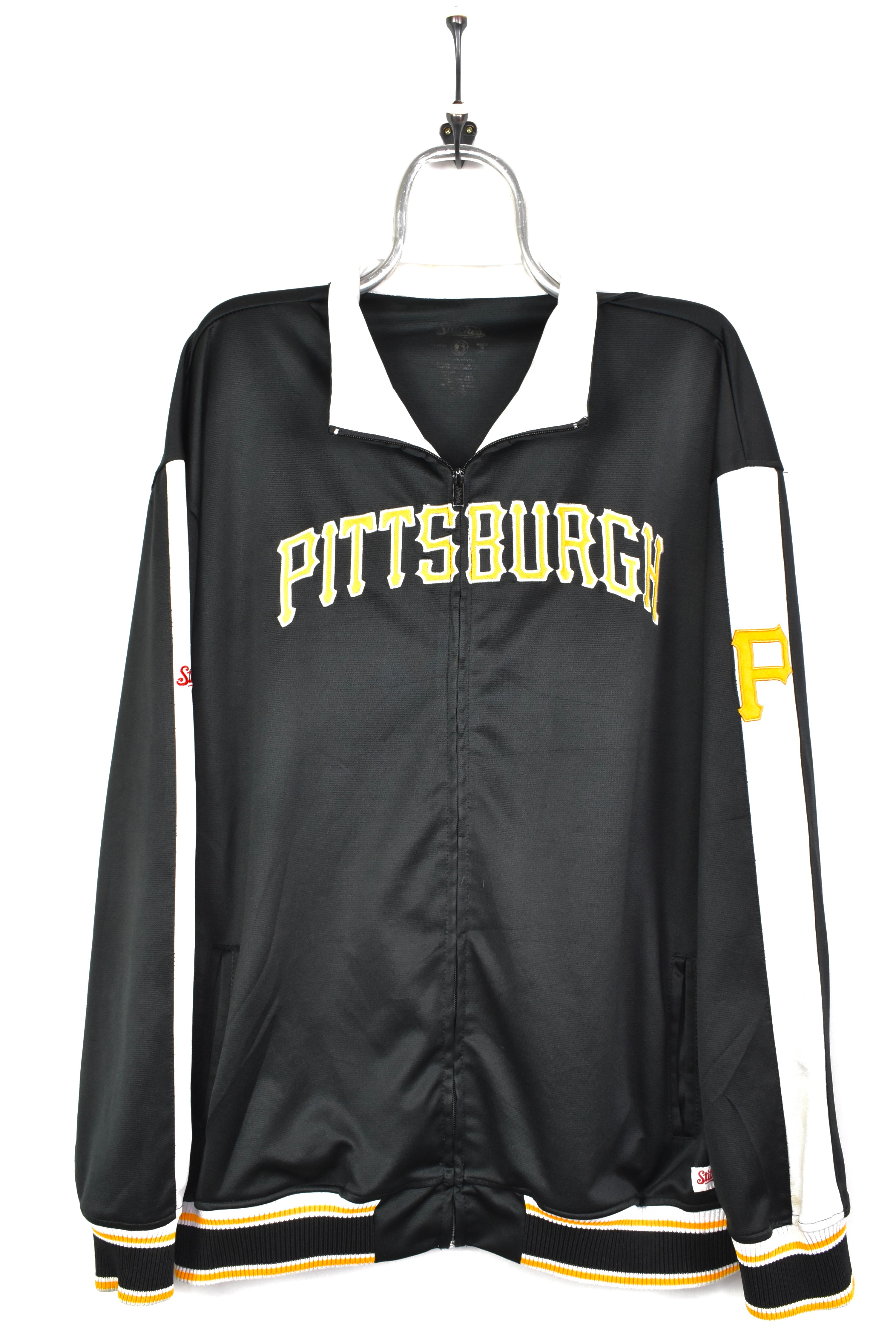 VINTAGE MLB PITTSBURGH PIRATES EMBROIDERED BLACK JACKET | XL PRO SPORT