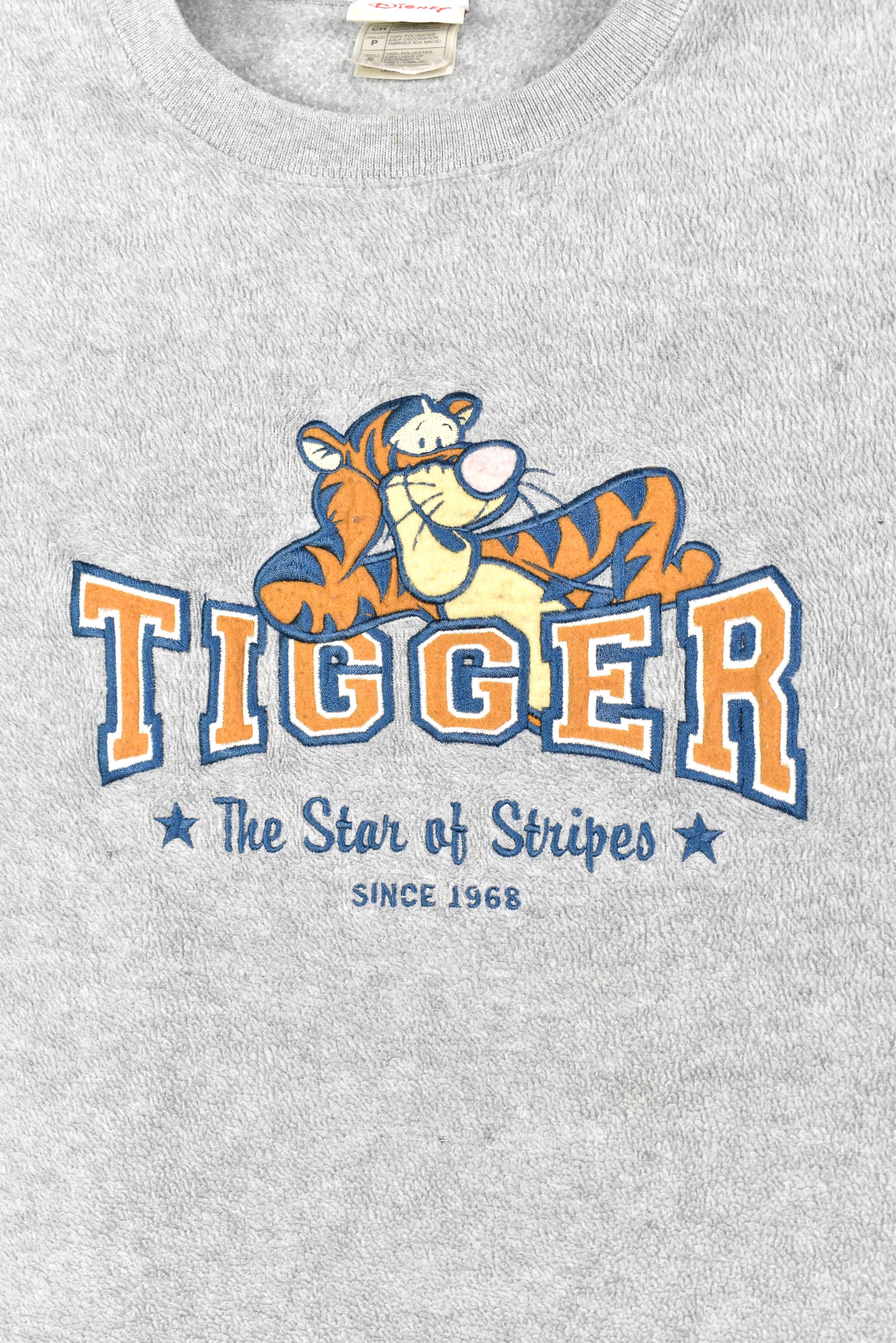 VINTAGE DISNEY TIGGER EMBROIDERED FLEECE SWEATSHIRT | MEDIUM DISNEY / CARTOON