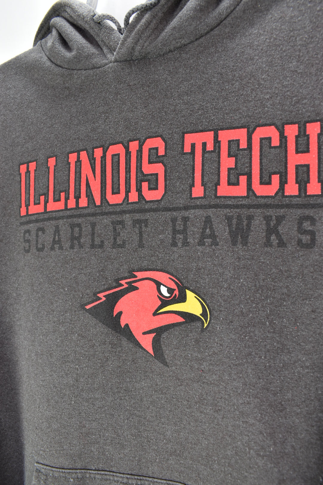 VINTAGE ILLINOIS TECH UNIVERSITY GREY HOODIE | MEDIUM COLLEGE