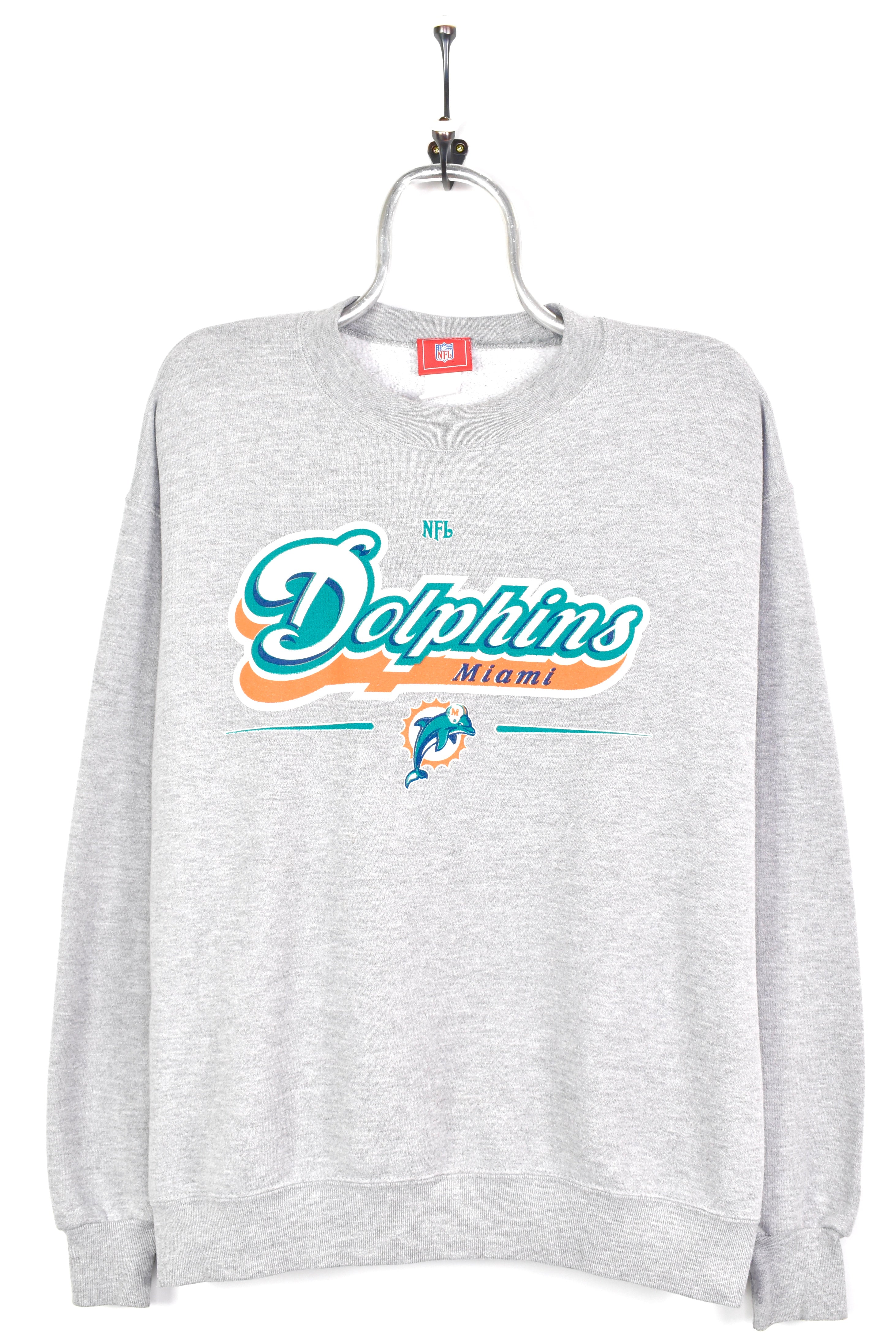 VINTAGE NFL MIAMI DOLPHINS GREY SWEATSHIRT | LARGE PRO SPORT