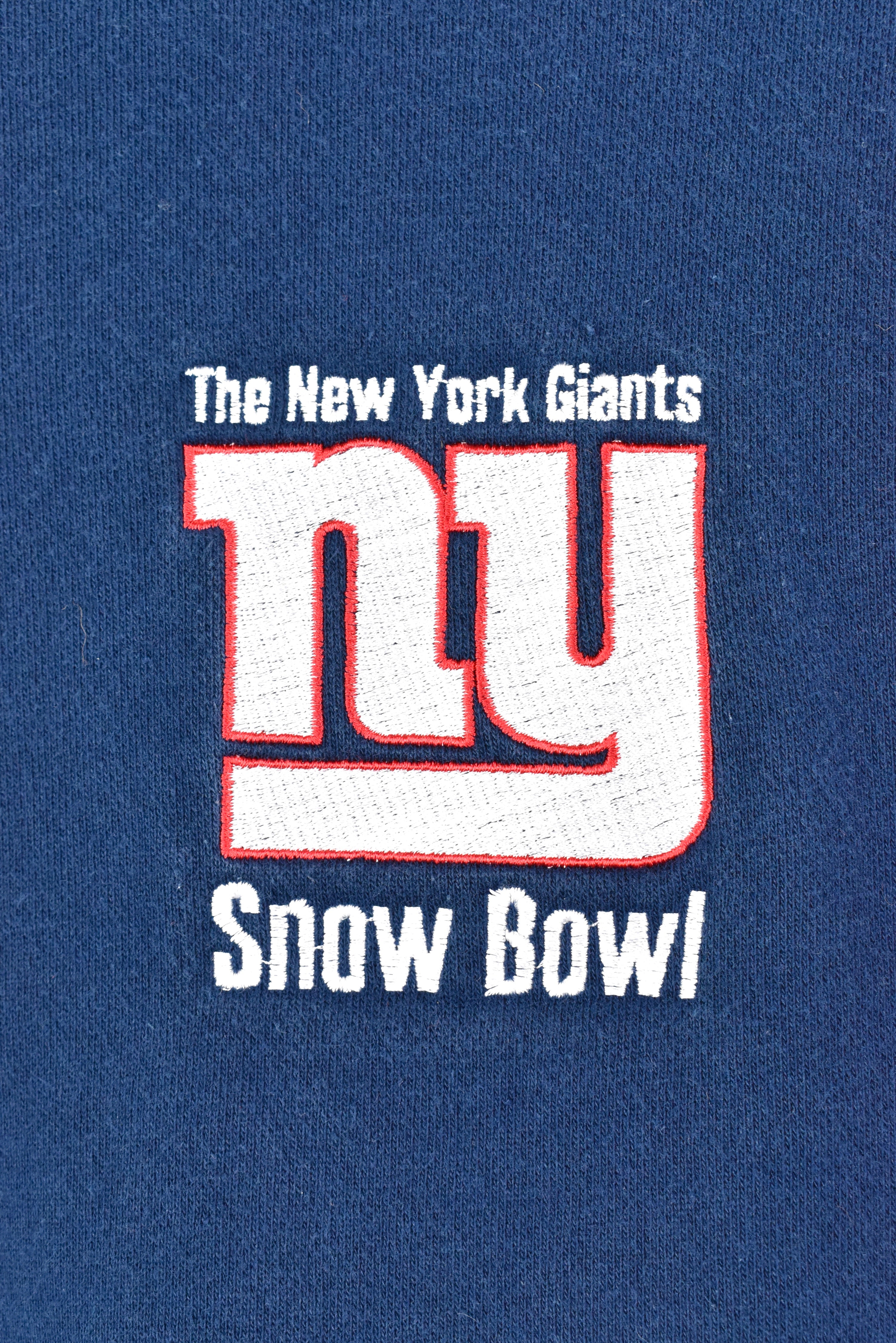 VINTAGE NFL NEW YORK GIANTS EMBROIDERED NAVY HOODIE | LARGE PRO SPORT