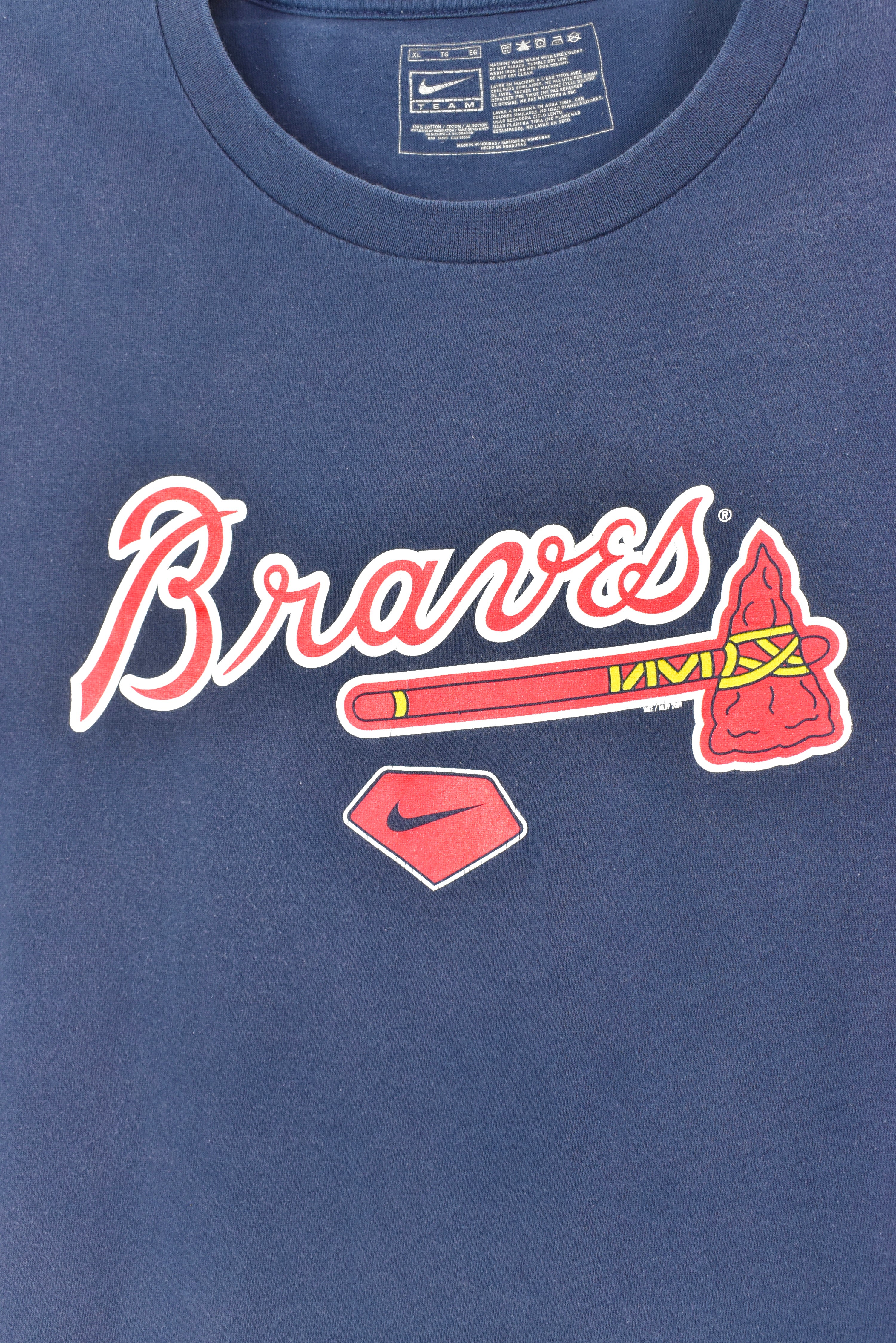 VINTAGE NIKE MLB ATLANTA BRAVES NAVY T-SHIRT | XL PRO SPORT