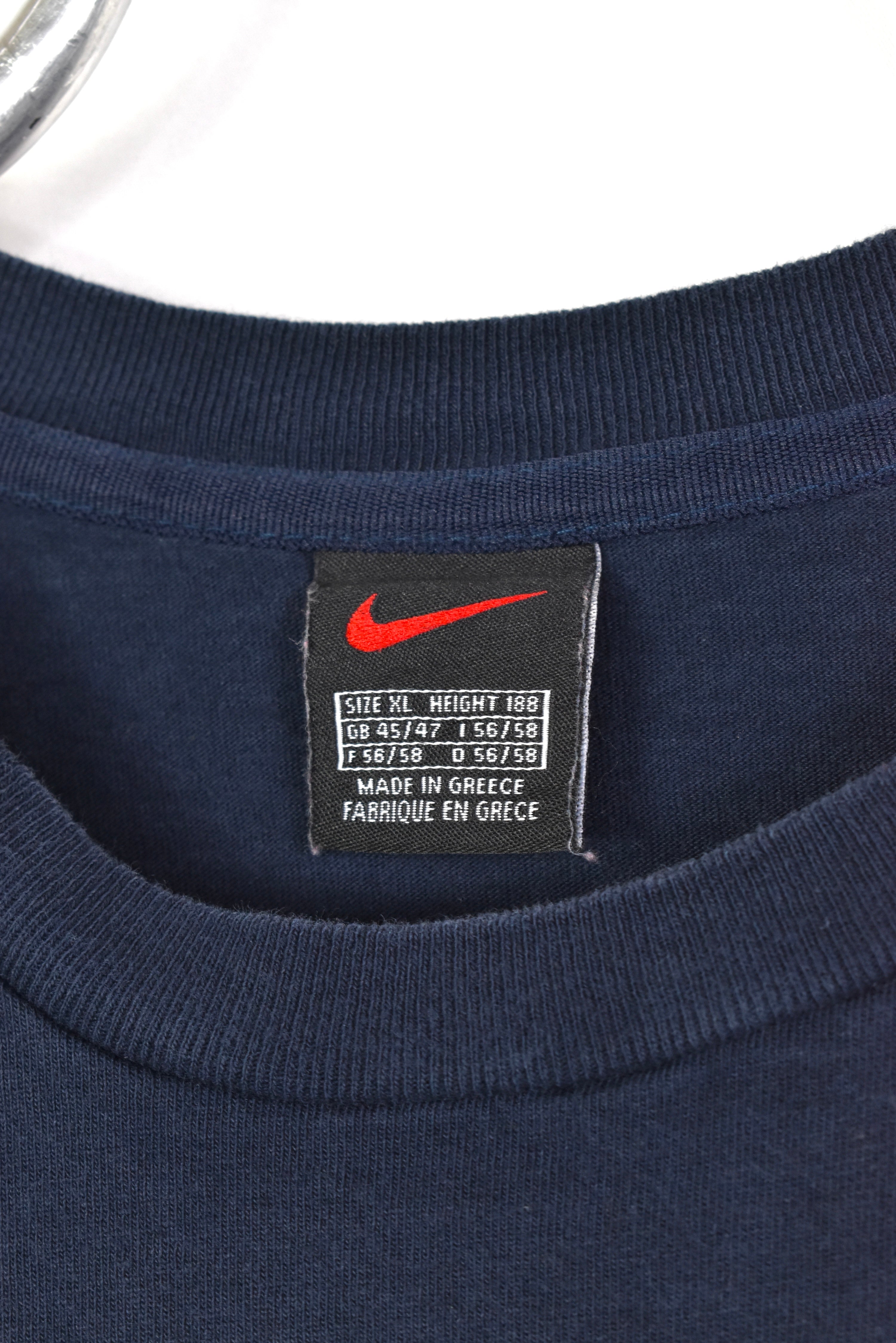 Vintage Nike shirt, short sleeve embroidered tee - XL, navy blue NIKE