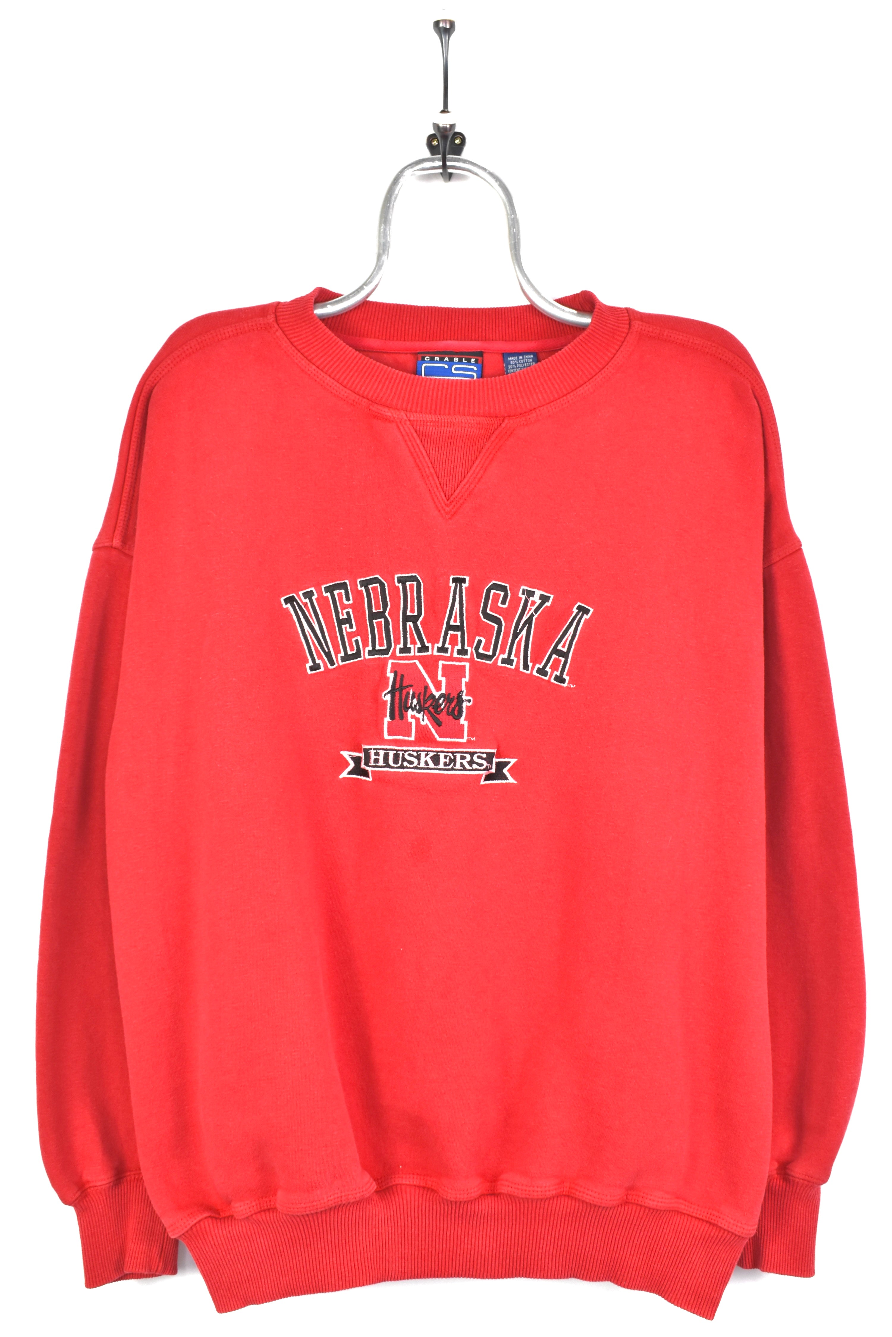 VINTAGE NEBRASKA UNIVERSITY EMBROIDERED RED SWEATSHIRT | XXL COLLEGE