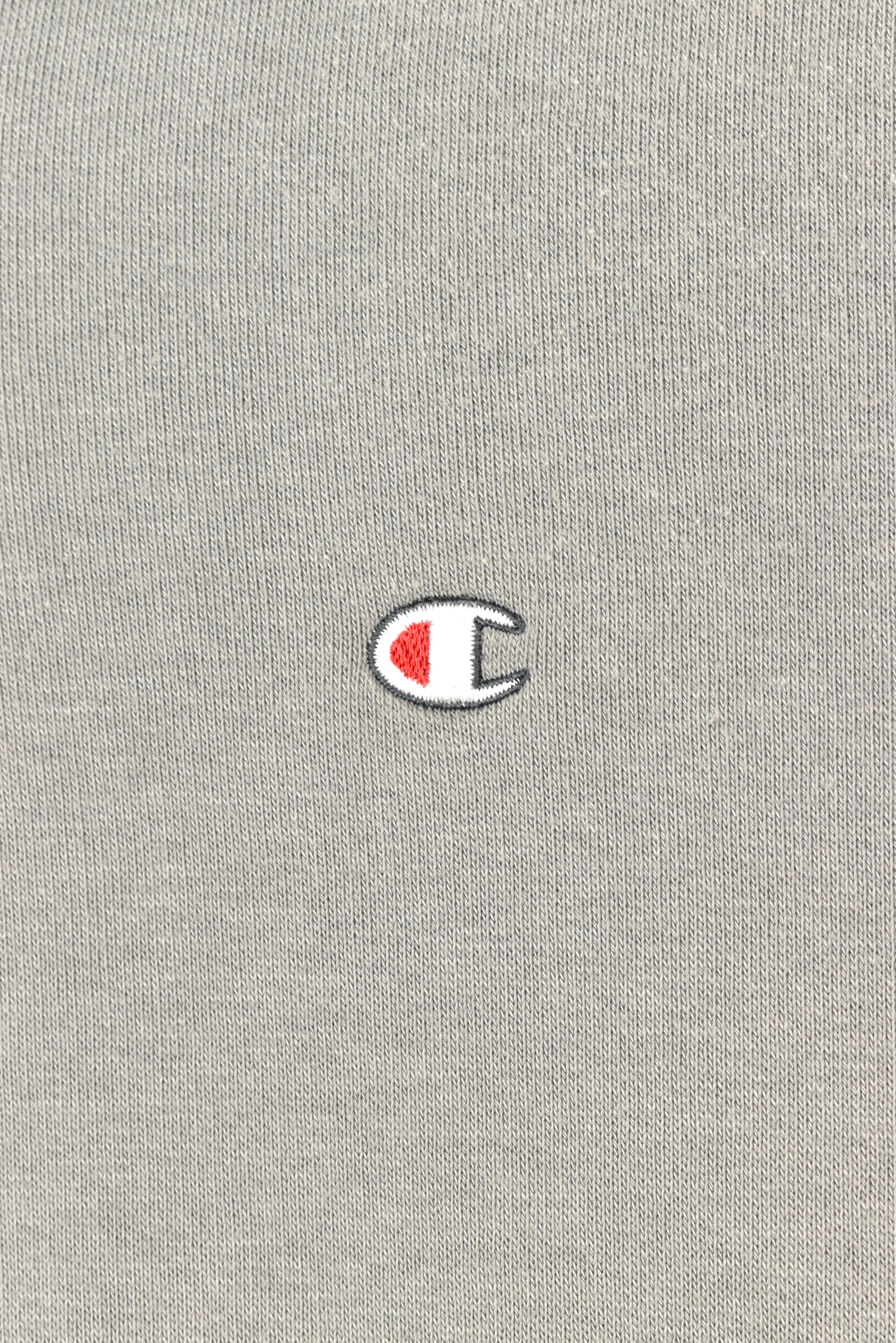 VINTAGE CHAMPION EMBROIDERED GREY 1/4 ZIP SWEATSHIRT | MEDIUM CHAMPION