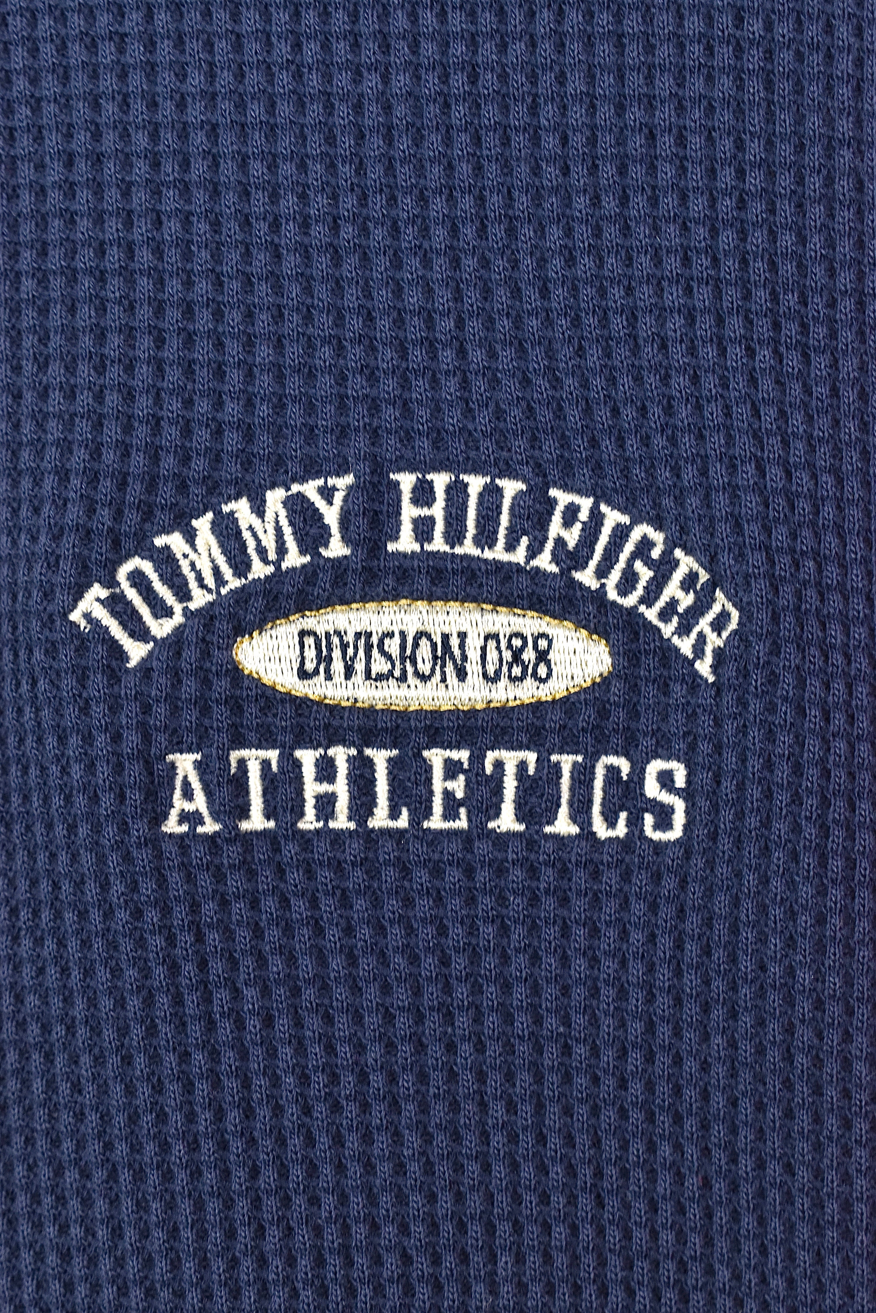 VINTAGE TOMMY HILFIGER EMBROIDERED NAVY POLO SWEATSHIRT | XXL TOMMY HILFIGER