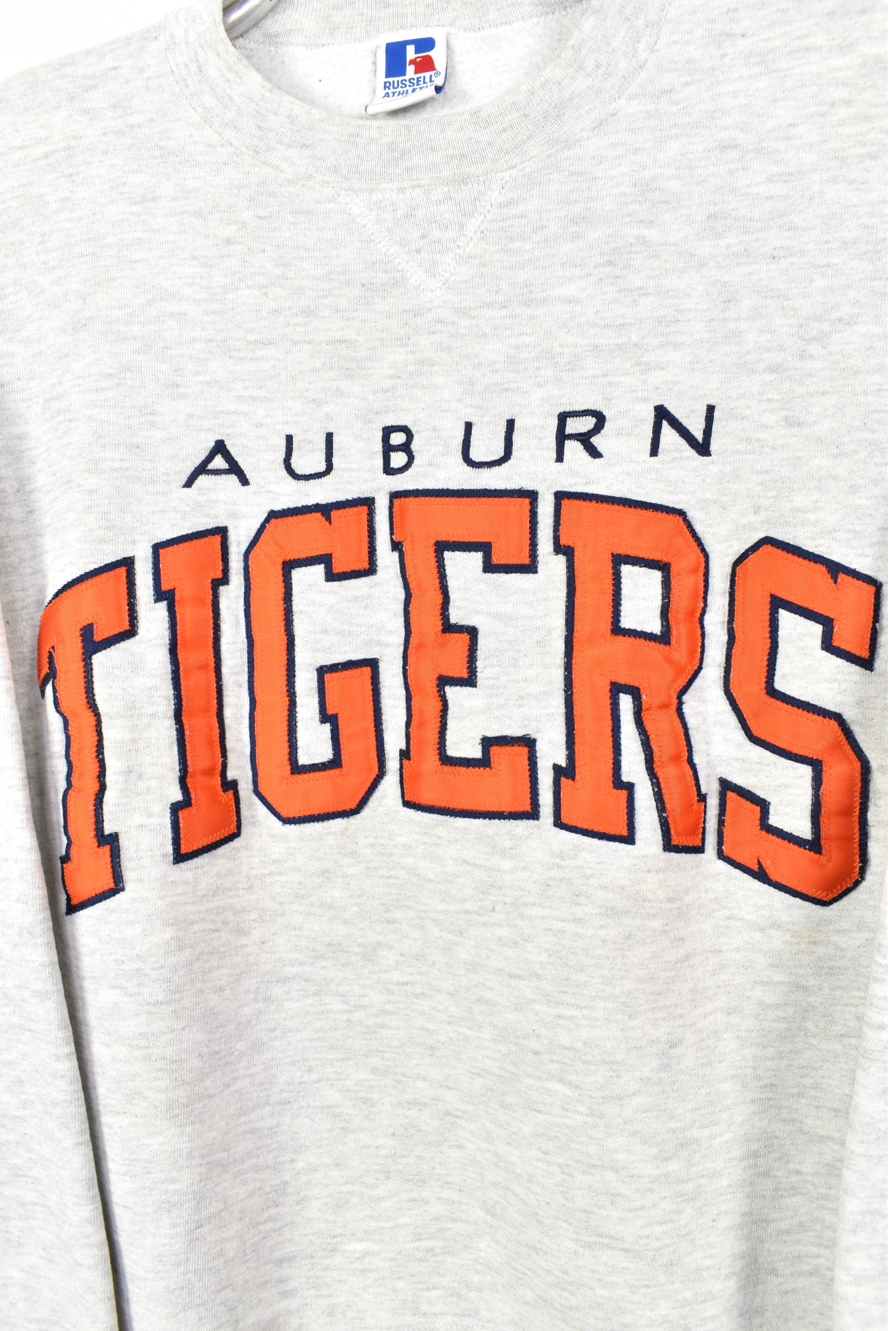 VINTAGE AUBURN UNIVERSITY EMBROIDERED GREY SWEATSHIRT | LARGE COLLEGE